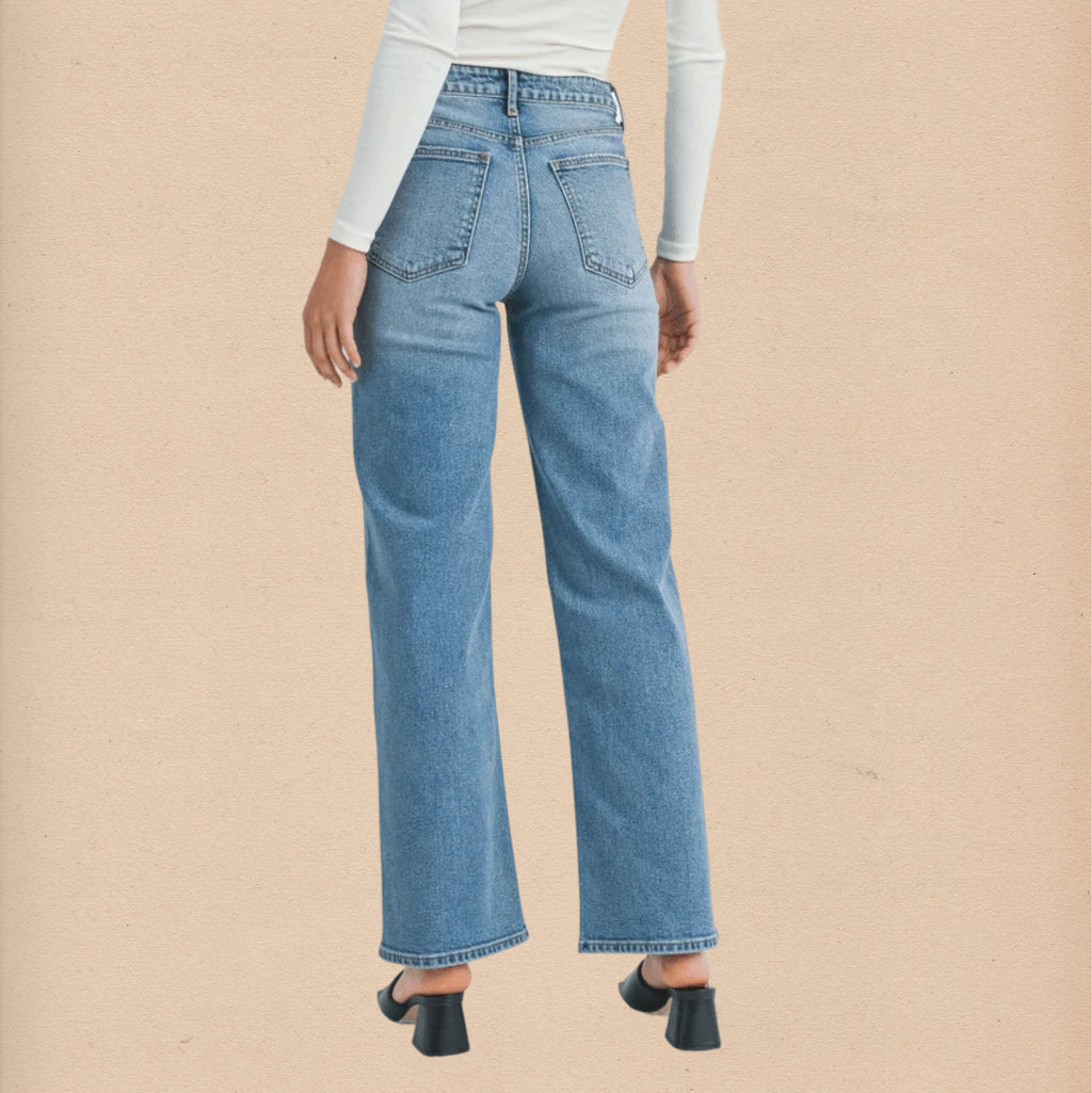 Medium Wash Straight Jeans - Intrigue Ink Visit Bozeman, Unique Shopping Boutique in Montana, Work from Home Clothes for Women