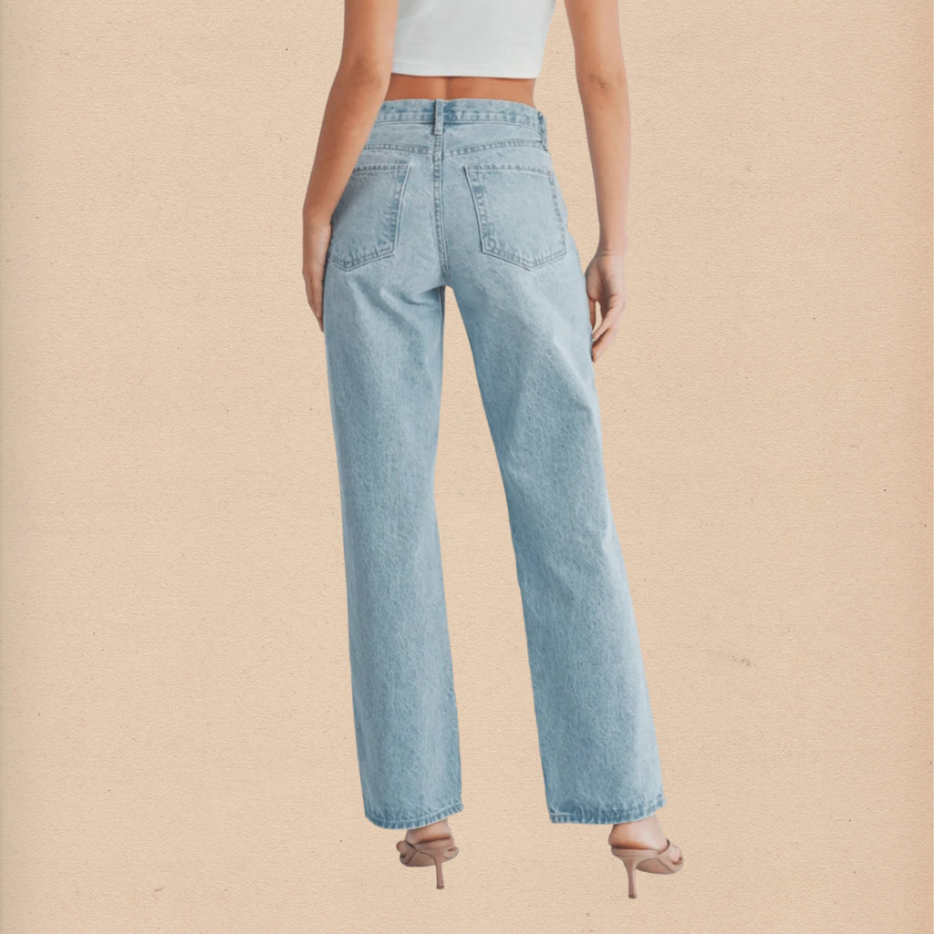 Relaxed Straight Jean - Light Wash - Intrigue Ink Visit Bozeman, Unique Shopping Boutique in Montana, Work from Home Clothes for Women
