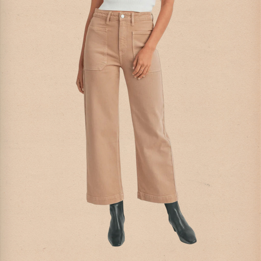 Utility Pant - Latte - Intrigue Ink Visit Bozeman, Unique Shopping Boutique in Montana, Work from Home Clothes for Women