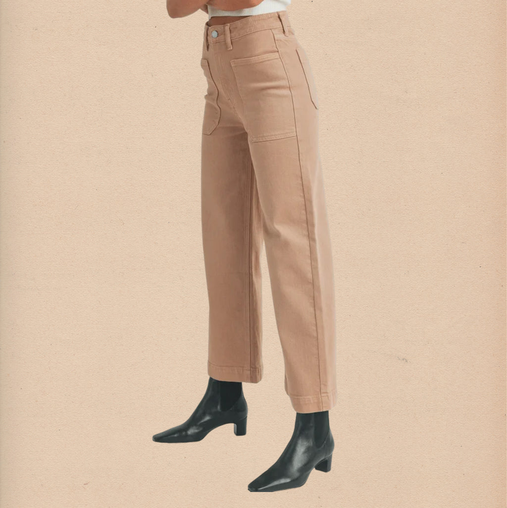 Utility Pant - Latte - Intrigue Ink Visit Bozeman, Unique Shopping Boutique in Montana, Work from Home Clothes for Women