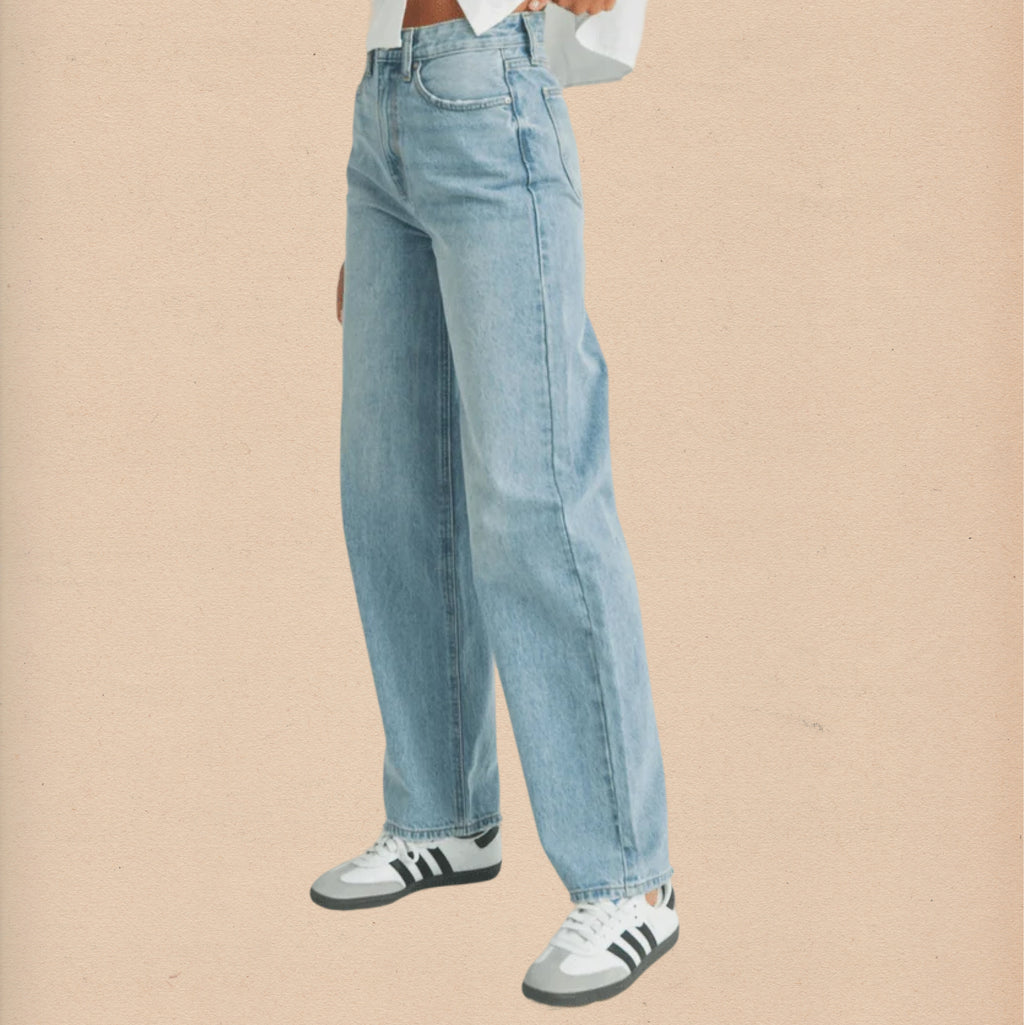 High Waisted Skater Jean - Light Wash - Intrigue Ink Visit Bozeman, Unique Shopping Boutique in Montana, Work from Home Clothes for Women