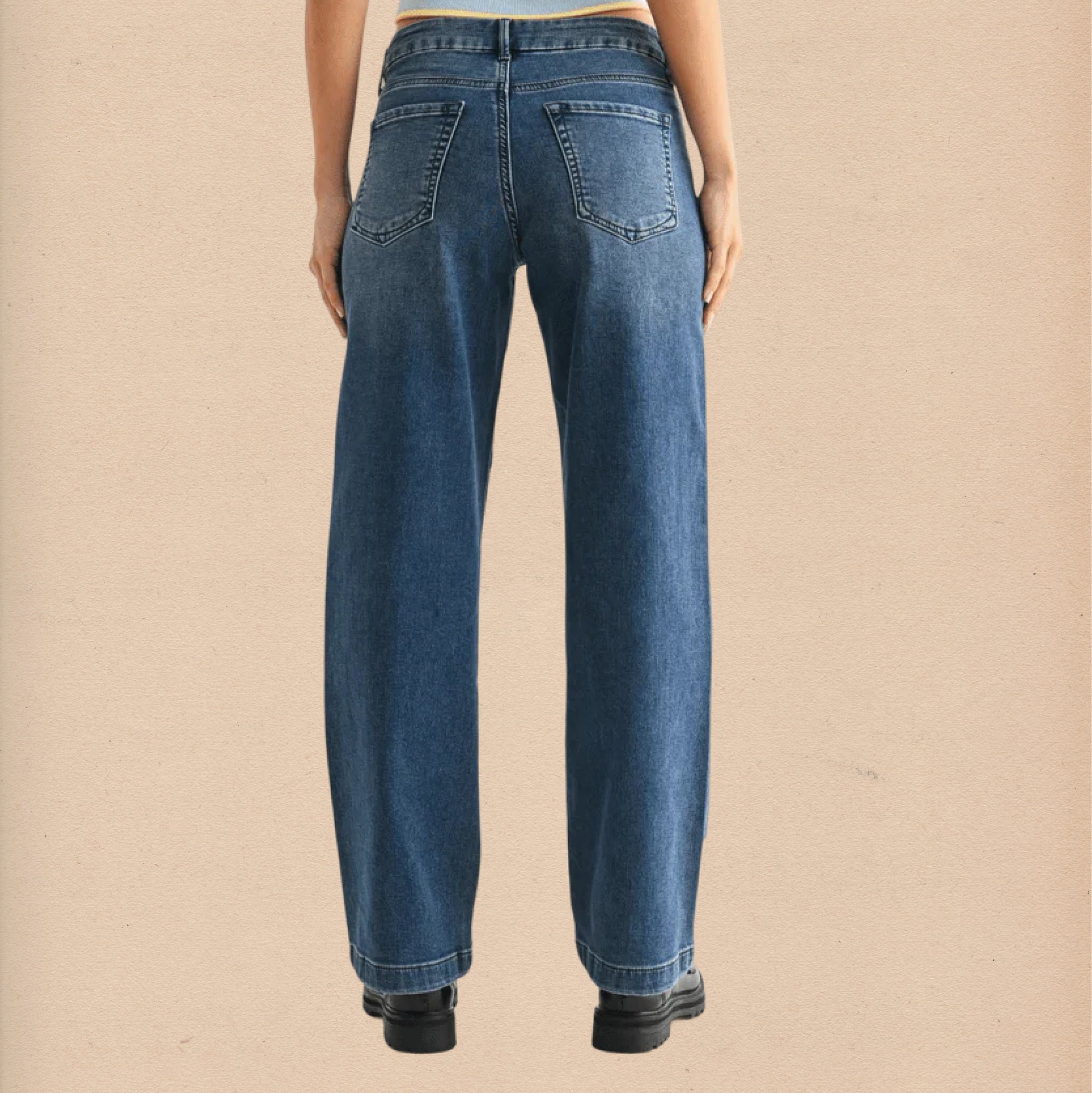 Slim Wide Leg Sweat Jean - Dark Denim - Intrigue Ink Visit Bozeman, Unique Shopping Boutique in Montana, Work from Home Clothes for Women
