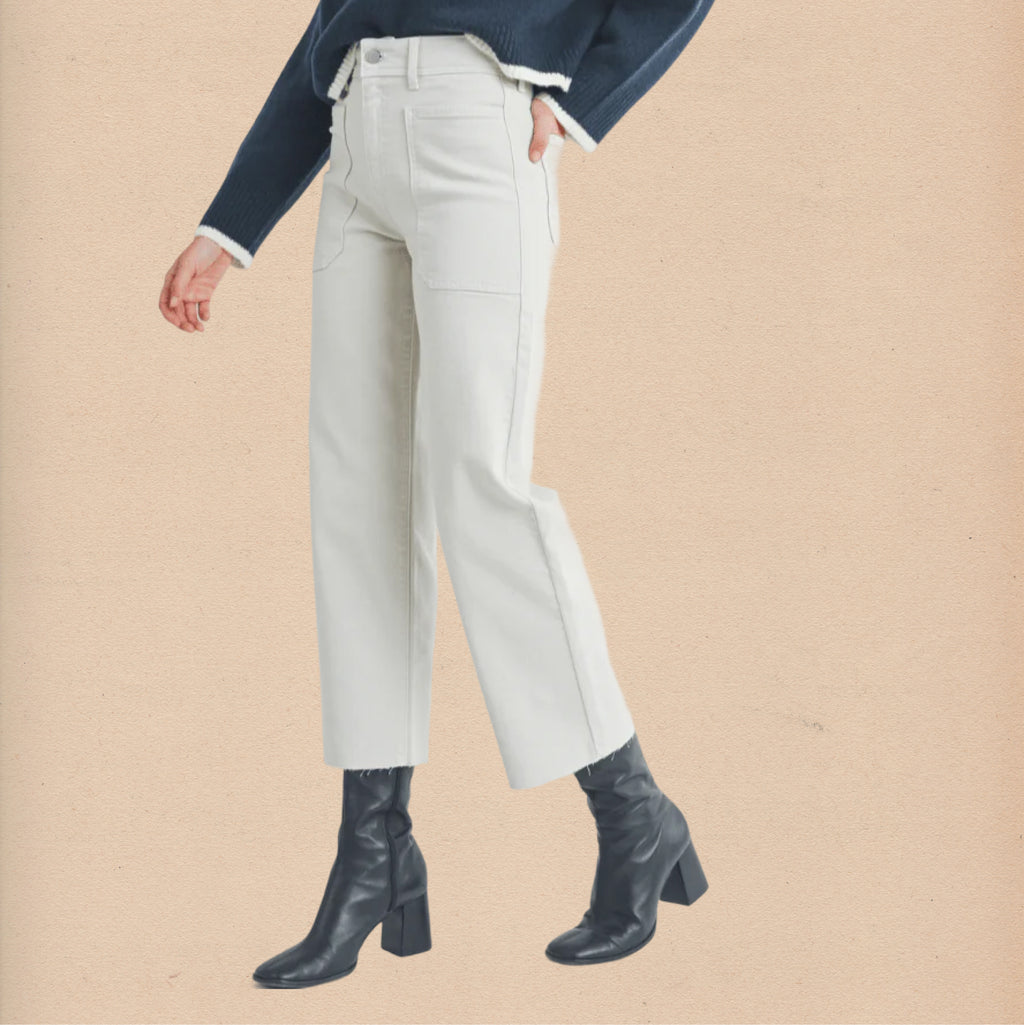 Utility Wide Leg Pants - Cream - Intrigue Ink Visit Bozeman, Unique Shopping Boutique in Montana, Work from Home Clothes for Women