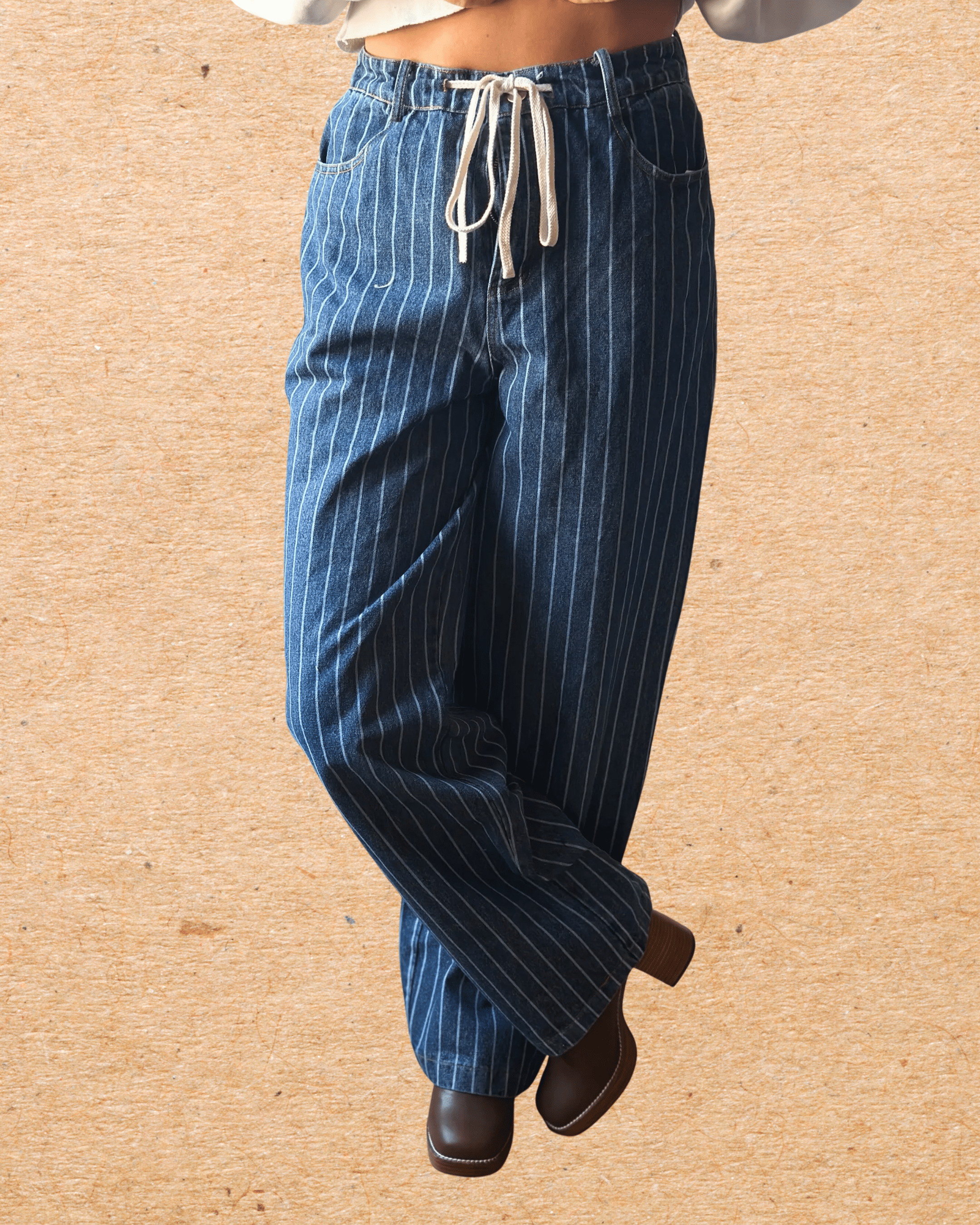 Front Tie Stripe Straight Jean - Intrigue Ink Visit Bozeman, Unique Shopping Boutique in Montana, Work from Home Clothes for Women