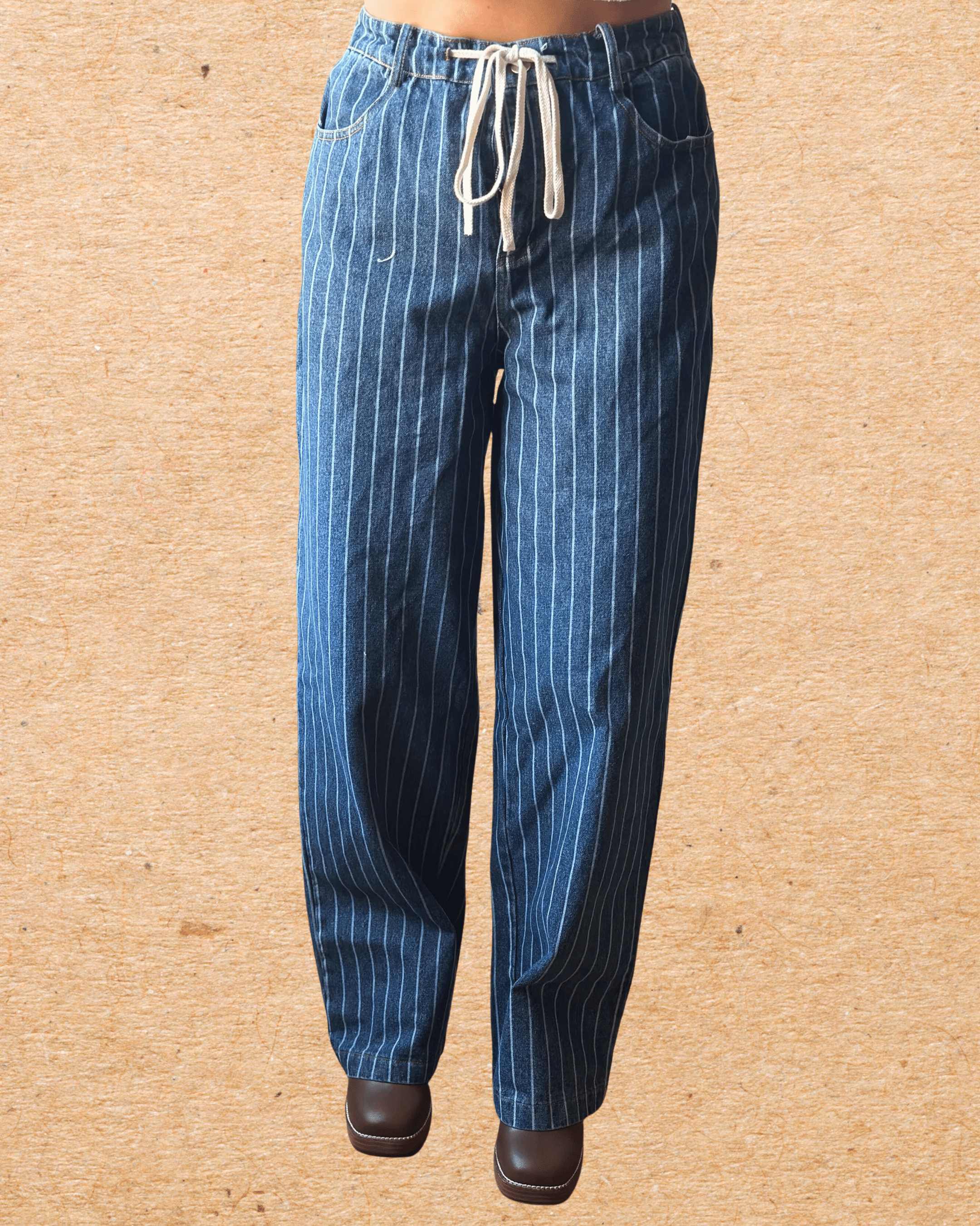 Front Tie Stripe Straight Jean - Intrigue Ink Visit Bozeman, Unique Shopping Boutique in Montana, Work from Home Clothes for Women