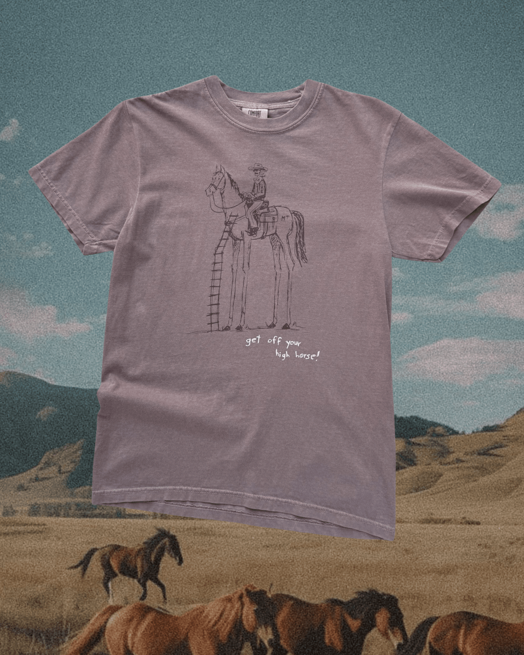"Get Off Yer High Horse" Tee in Espresso - Intrigue Ink Visit Bozeman, Unique Shopping Boutique in Montana, Work from Home Clothes for Women