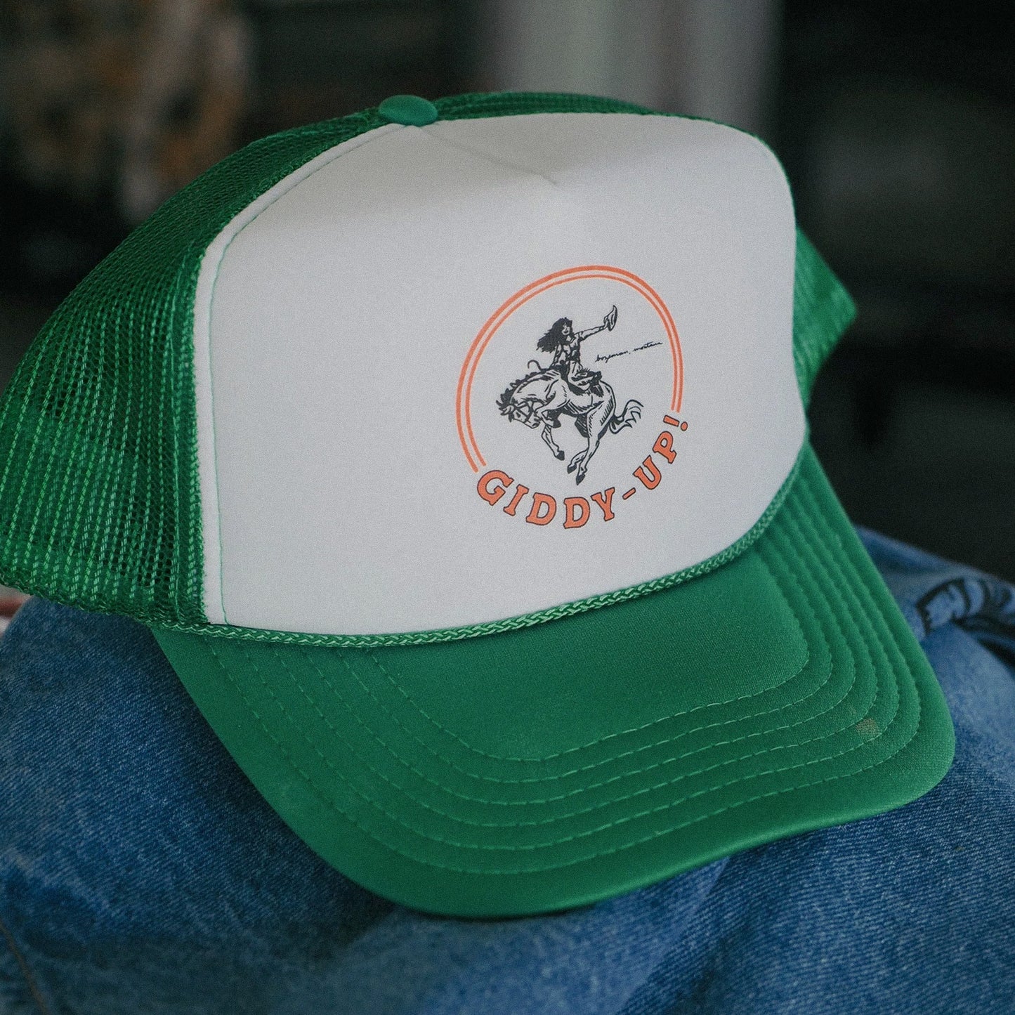 Giddy Up Green Trucker Hat
