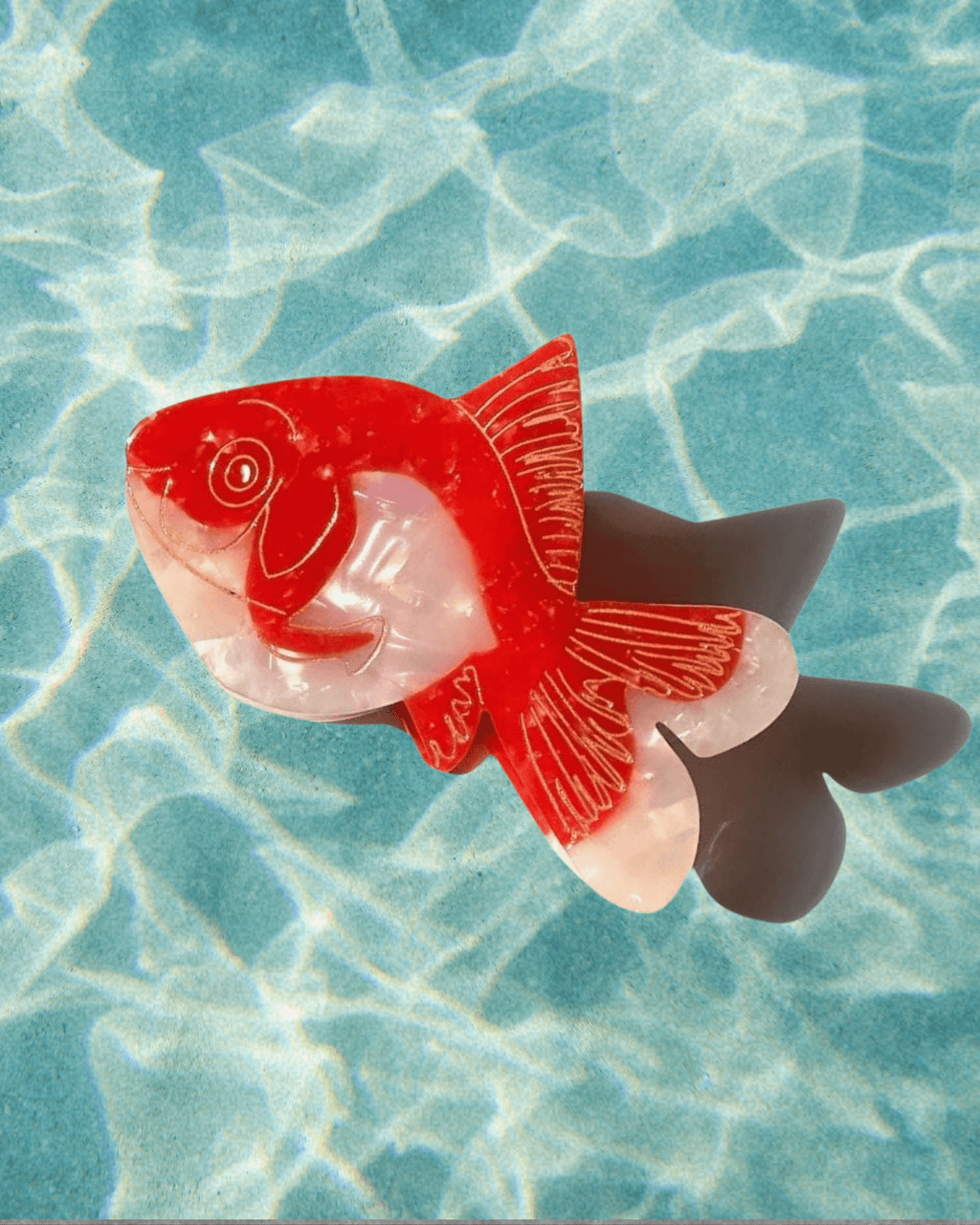 Hand Painted Goldfish Claw Hair Clip - Intrigue Ink Visit Bozeman, Unique Shopping Boutique in Montana, Work from Home Clothes for Women