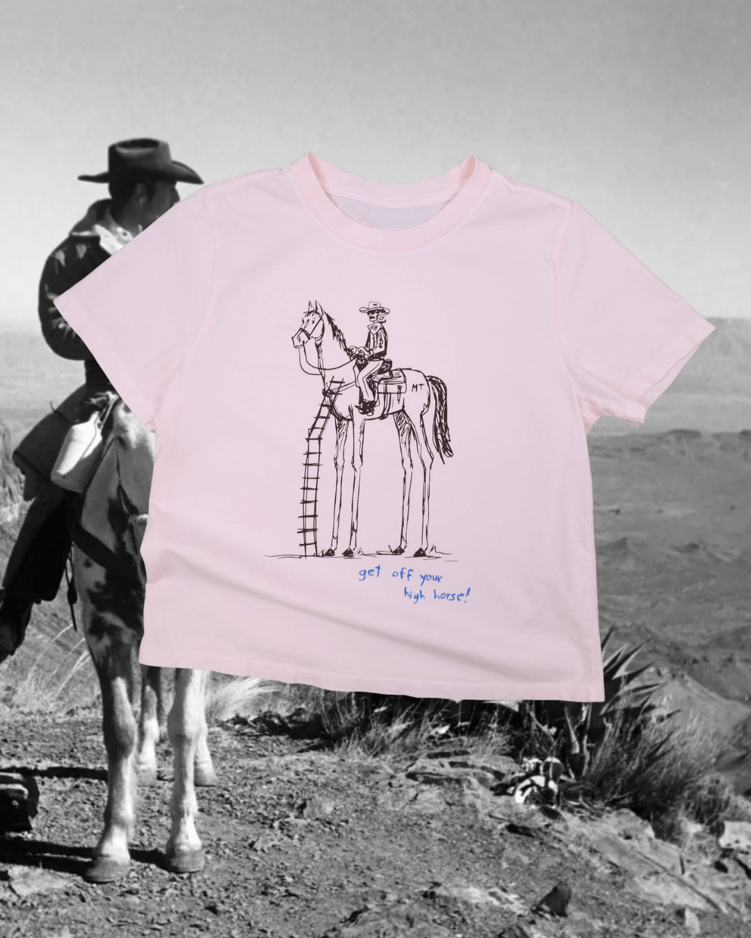 "Get Off Yer High Horse" Favorite Tee - Intrigue Ink Visit Bozeman, Unique Shopping Boutique in Montana, Work from Home Clothes for Women