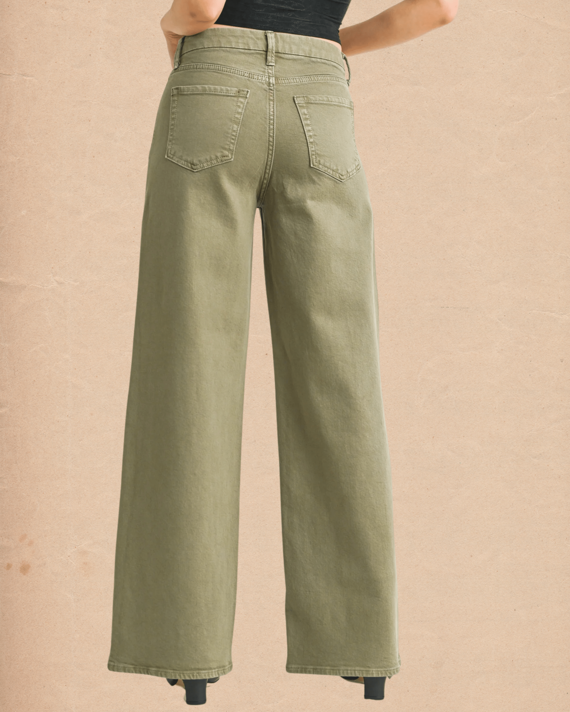 High Rise Palazzo Wide Leg - Vintage Olive - Intrigue Ink Visit Bozeman, Unique Shopping Boutique in Montana, Work from Home Clothes for Women