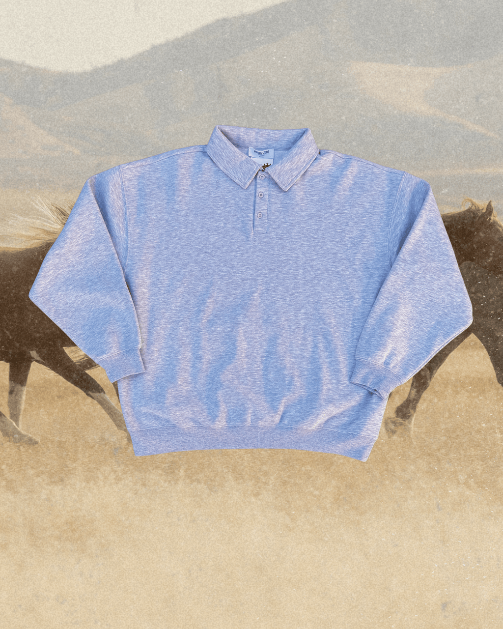 "Horsepower" Grey Button Up Pullover - Intrigue Ink Visit Bozeman, Unique Shopping Boutique in Montana, Work from Home Clothes for Women