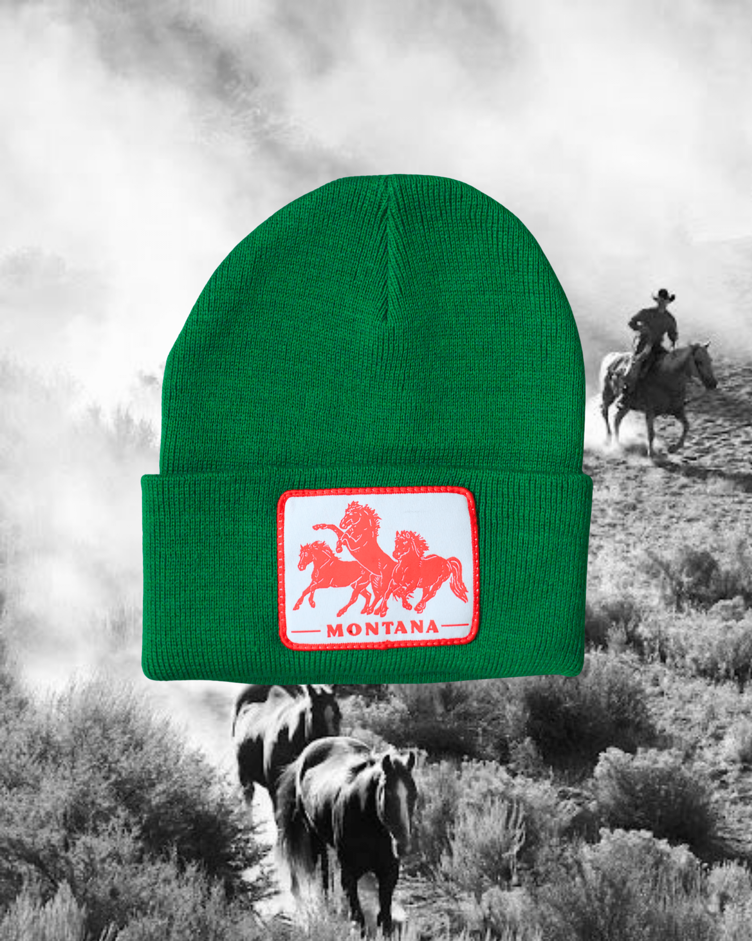 "Horsepower" Green Beanie - Intrigue Ink Visit Bozeman, Unique Shopping Boutique in Montana, Work from Home Clothes for Women
