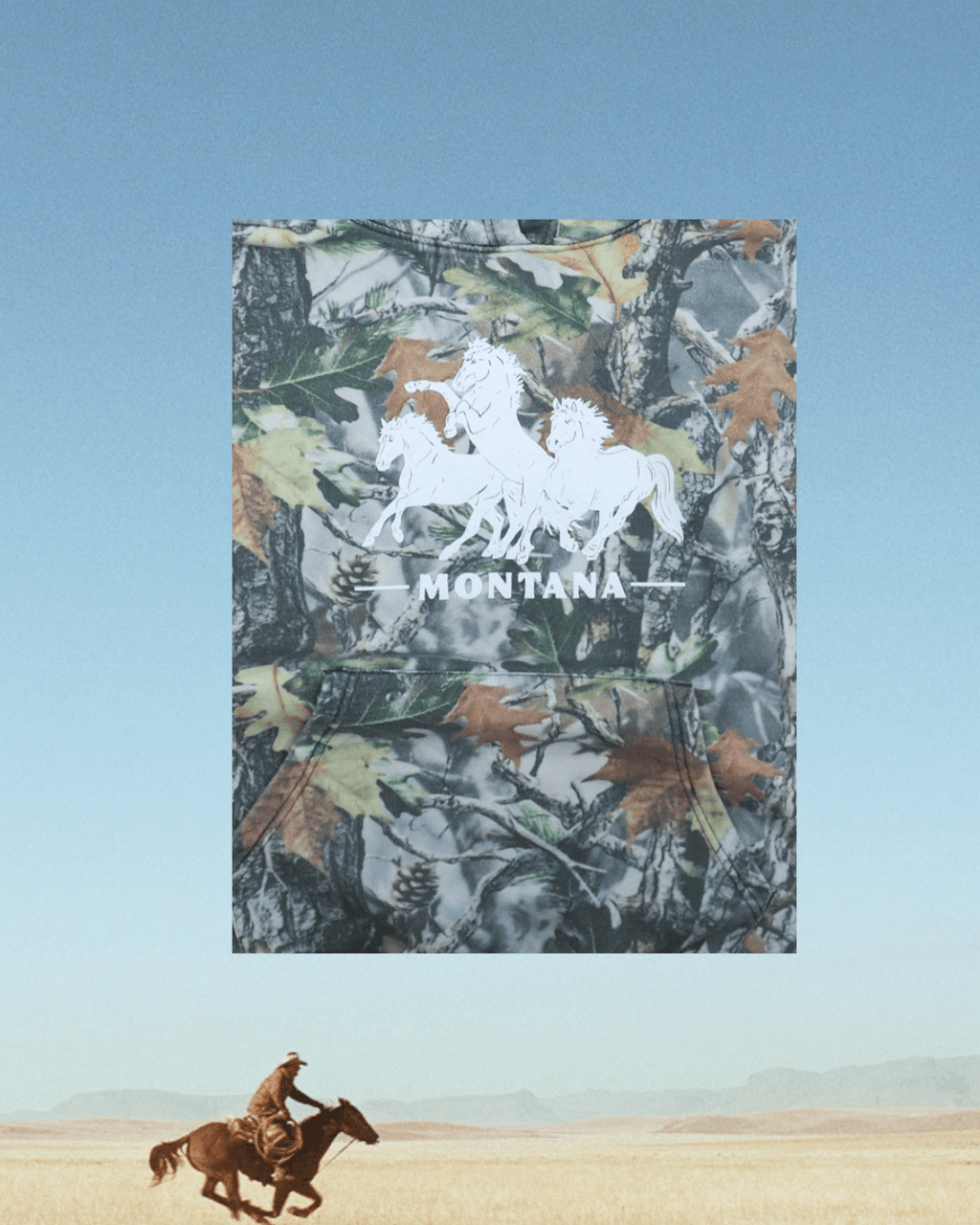 "Horsepower" Hoodie in Camo - Intrigue Ink Visit Bozeman, Unique Shopping Boutique in Montana, Work from Home Clothes for Women