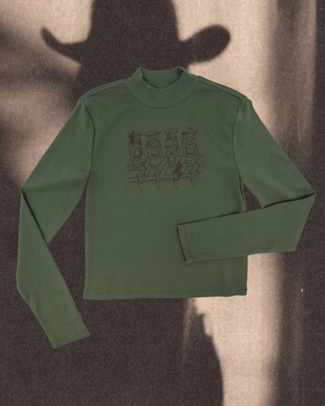 "Not Yours Never Was" Turtle Neck in Olive