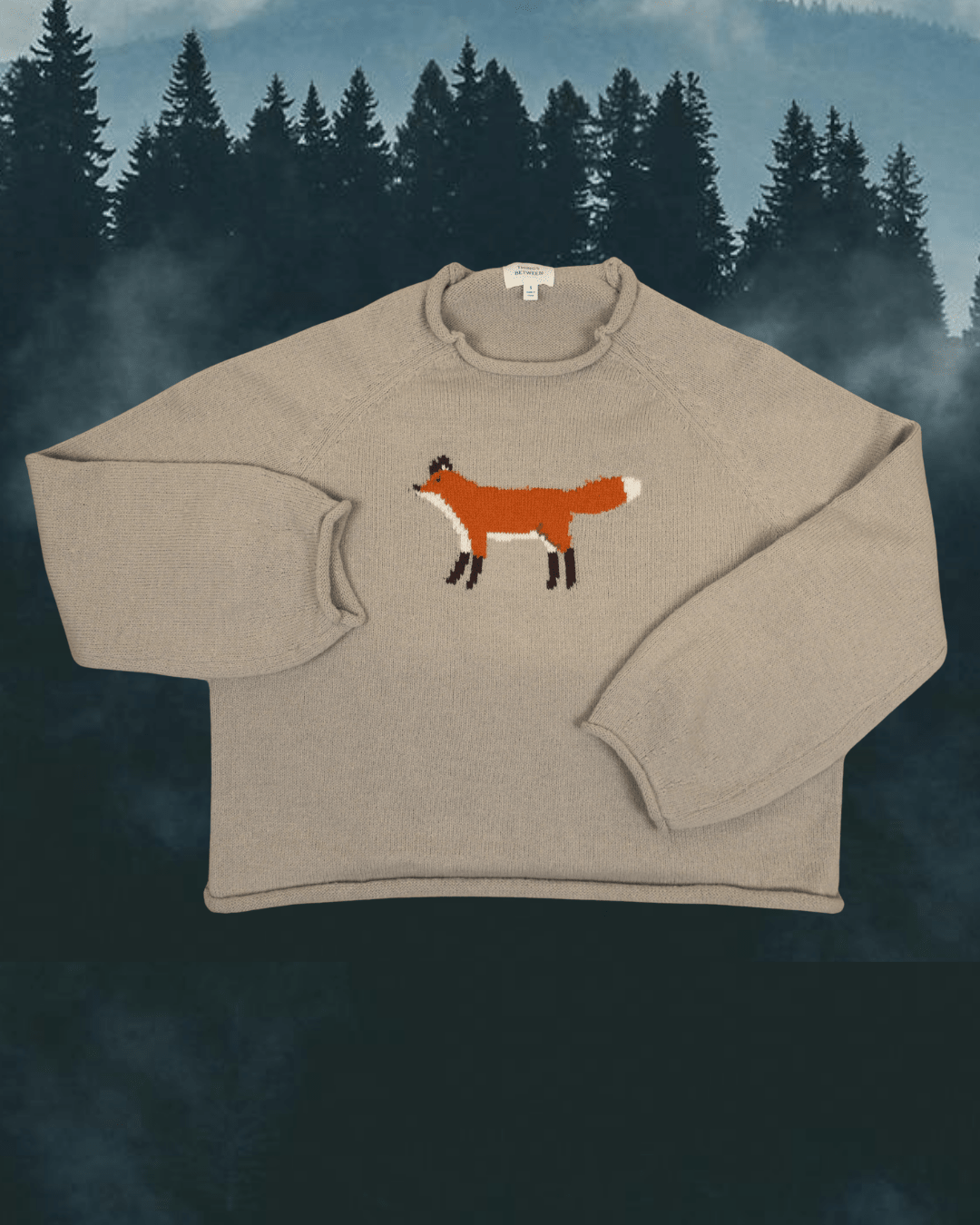 Fox Sweater in Beige - Intrigue Ink Visit Bozeman, Unique Shopping Boutique in Montana, Work from Home Clothes for Women