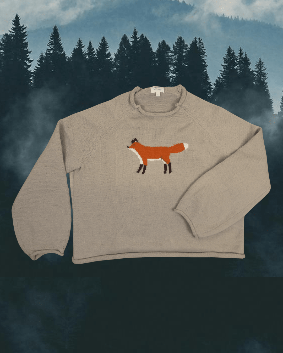 Fox Sweater in Beige - Intrigue Ink Visit Bozeman, Unique Shopping Boutique in Montana, Work from Home Clothes for Women