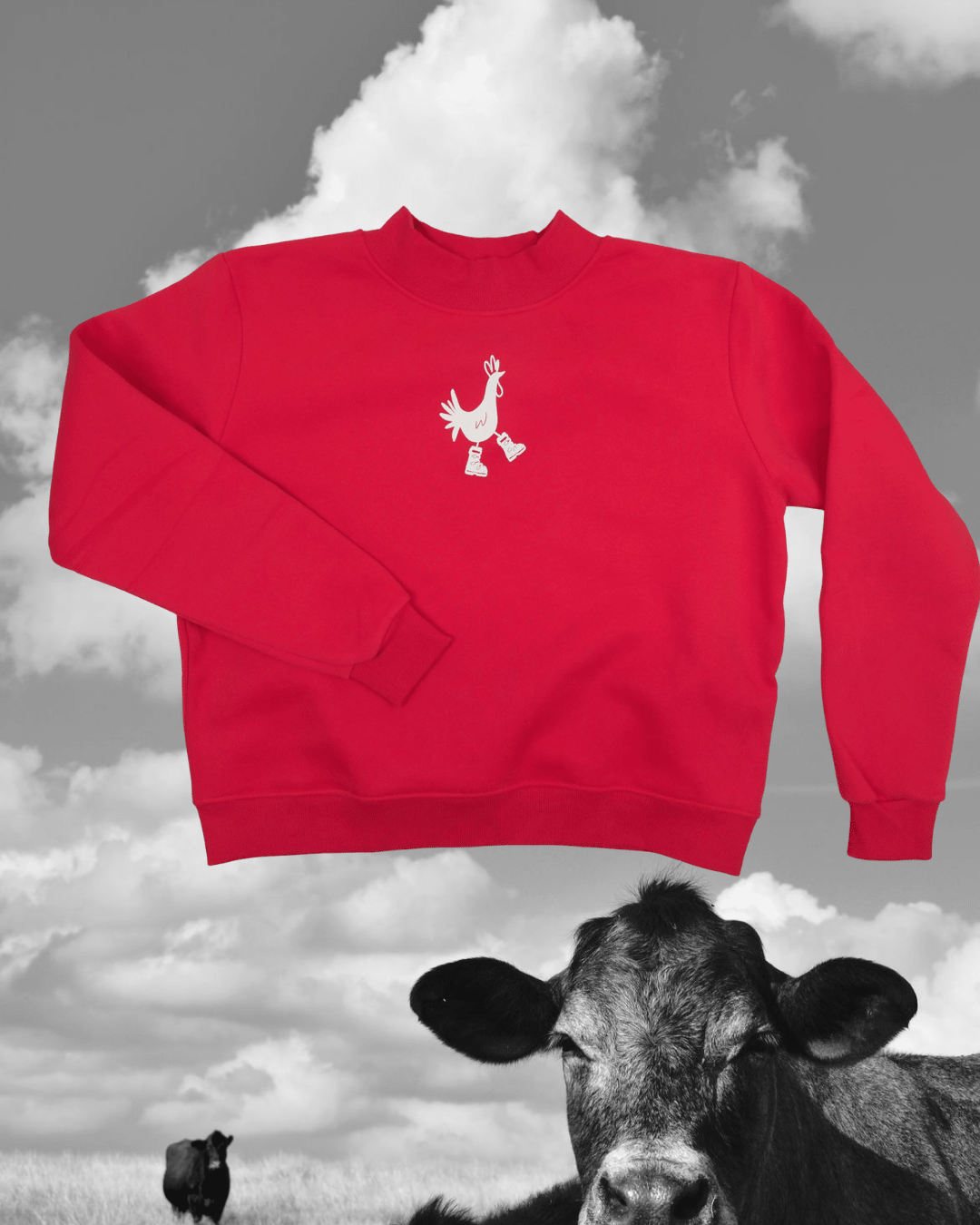 "Ski Chicken" Mock Neck Pullover - Intrigue Ink Visit Bozeman, Unique Shopping Boutique in Montana, Work from Home Clothes for Women