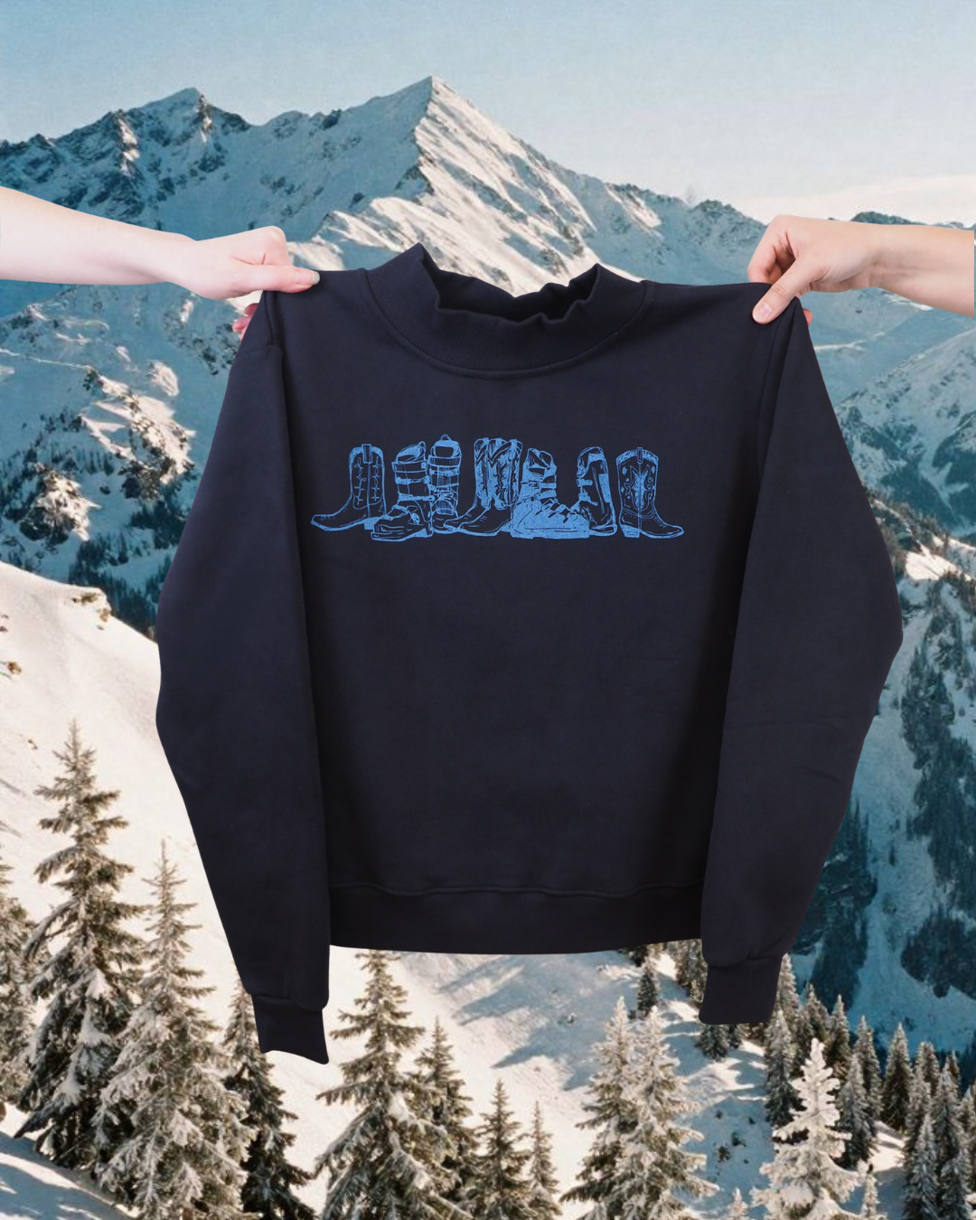 "Western Winter" Mock Neck Pullover
