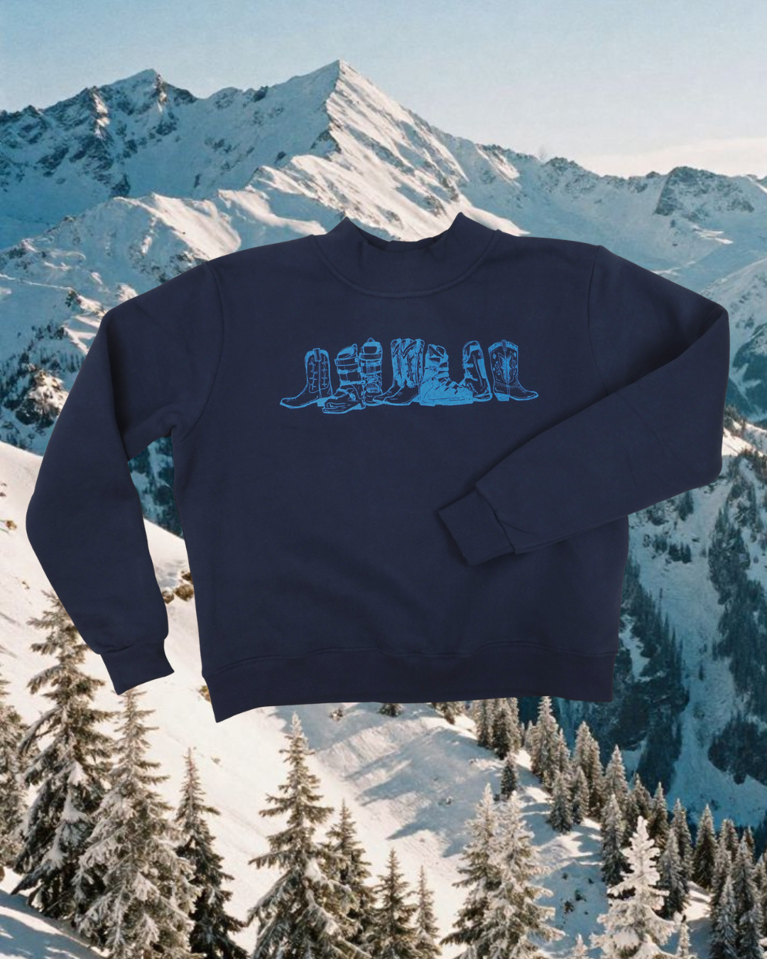 "Western Winter" Mock Neck Pullover