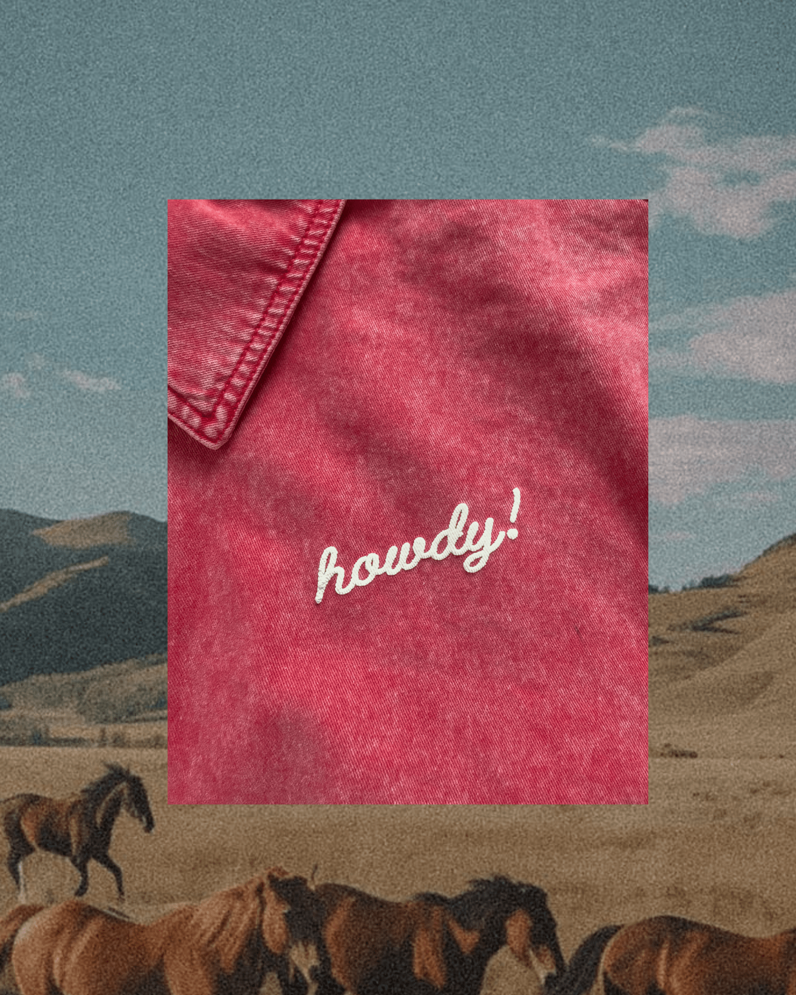 "Howdy!" Jacket in Washed Red