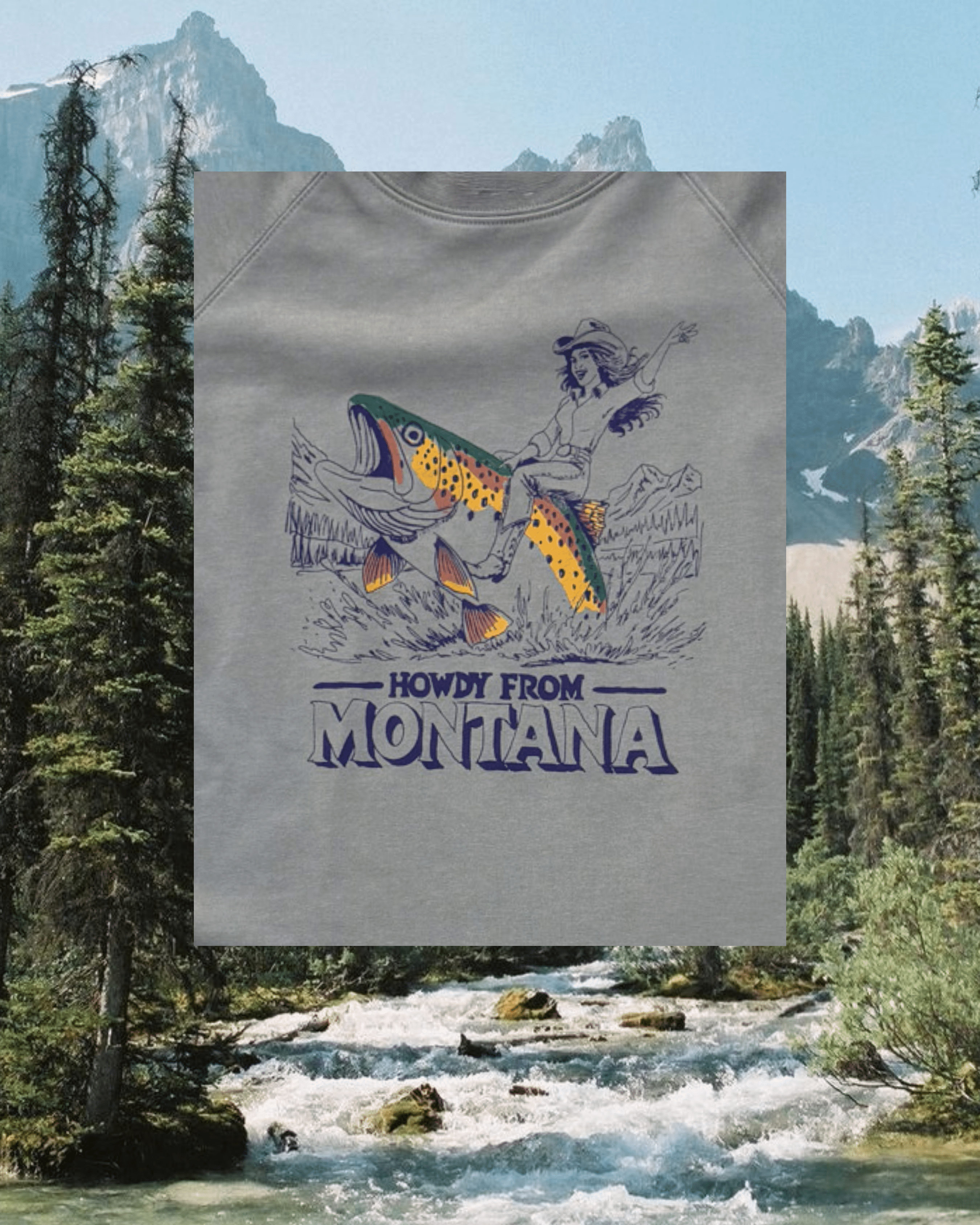 "Howdy from Montana" Olive Pullover - Intrigue Ink Visit Bozeman, Unique Shopping Boutique in Montana, Work from Home Clothes for Women