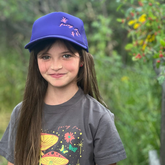 Youth Fairy Fan Purple Trucker Hat