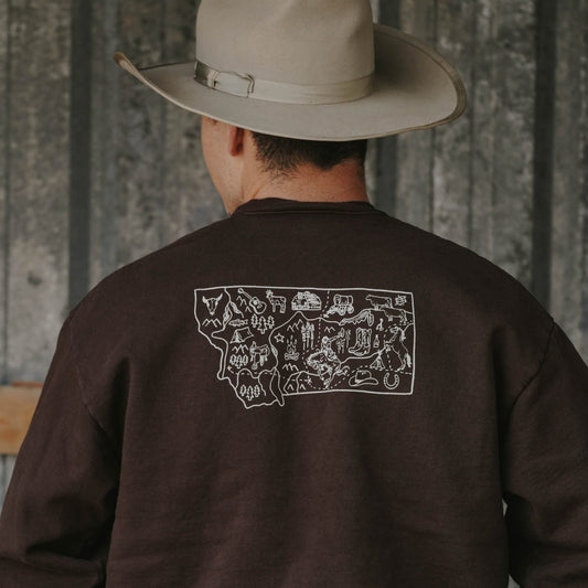 "Cowboy Country" Heavy Pullover in Chocolate