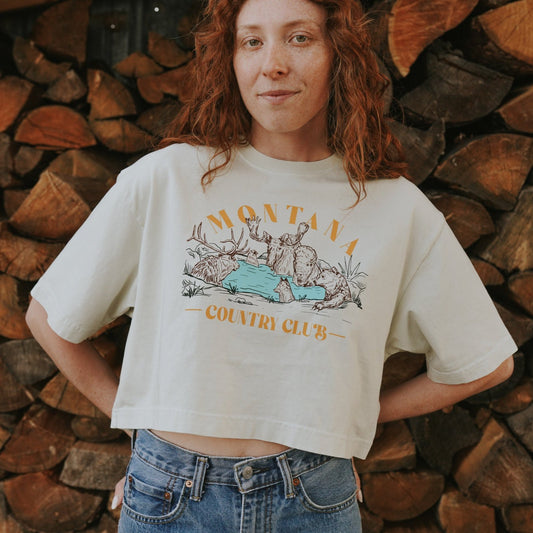 "Montana Country Club" Boxy Crop