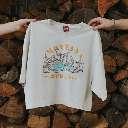 "Montana Country Club" Boxy Crop