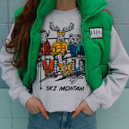 "Montana Ski Lift" Pullover - Intrigue Ink Visit Bozeman, Unique Shopping Boutique in Montana, Work from Home Clothes for Women