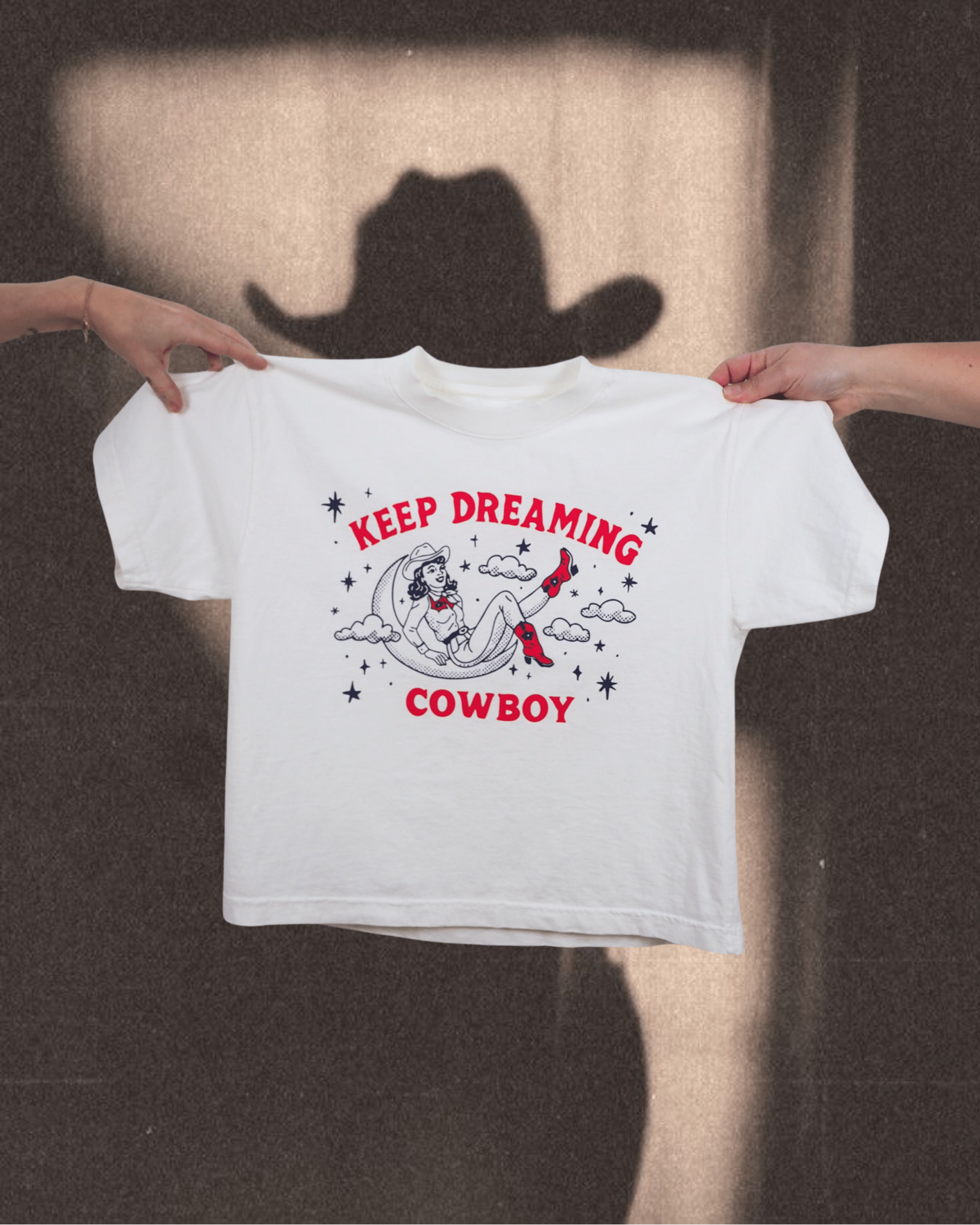 "Keep Dreaming Cowboy" Wide Tee - Intrigue Ink Visit Bozeman, Unique Shopping Boutique in Montana, Work from Home Clothes for Women