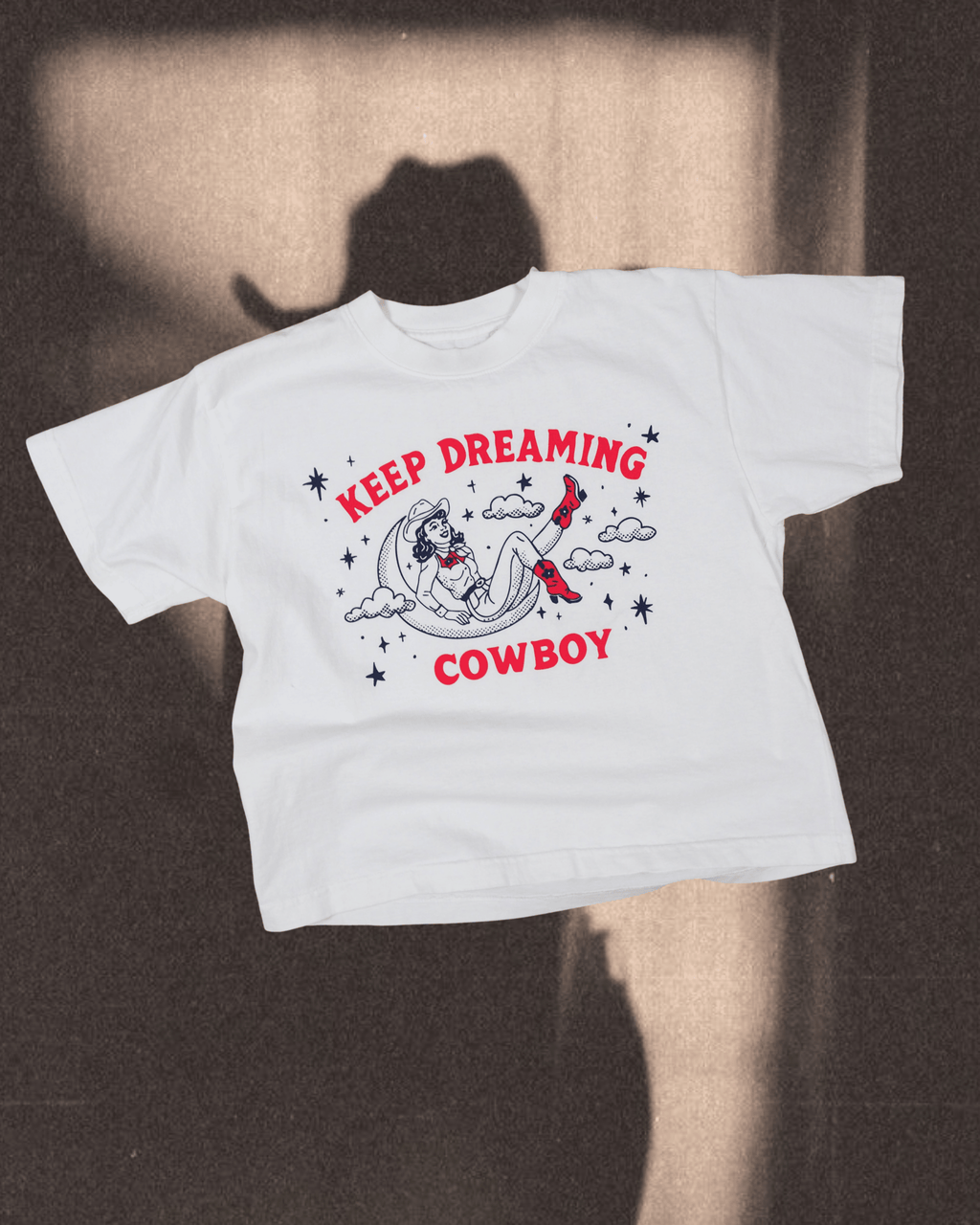 "Keep Dreaming Cowboy" Wide Tee - Intrigue Ink Visit Bozeman, Unique Shopping Boutique in Montana, Work from Home Clothes for Women