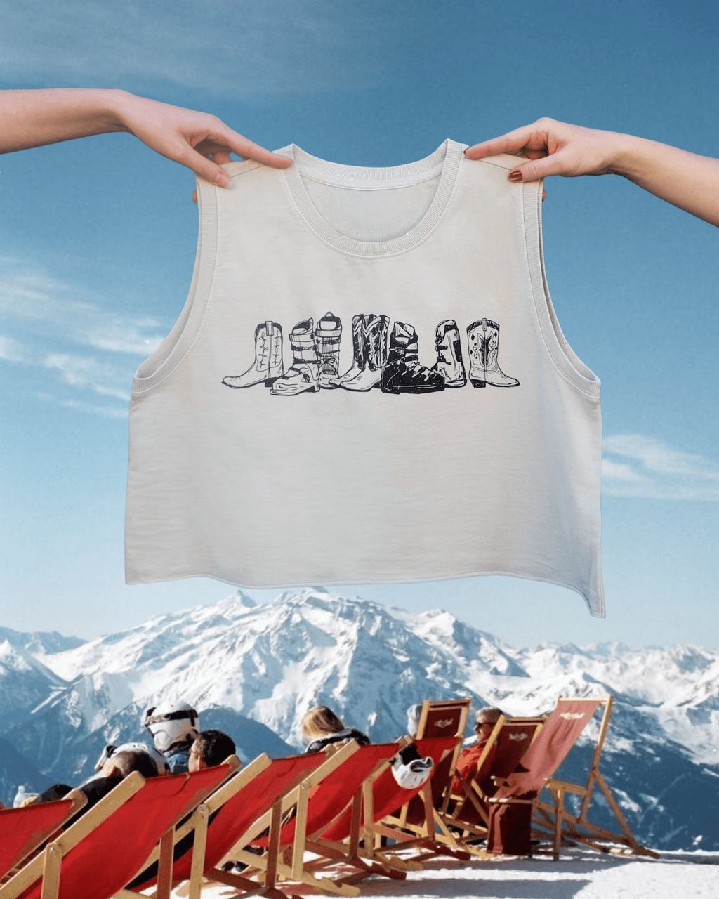 "Western Winter" Wide Tank in Beige - Intrigue Ink Visit Bozeman, Unique Shopping Boutique in Montana, Work from Home Clothes for Women