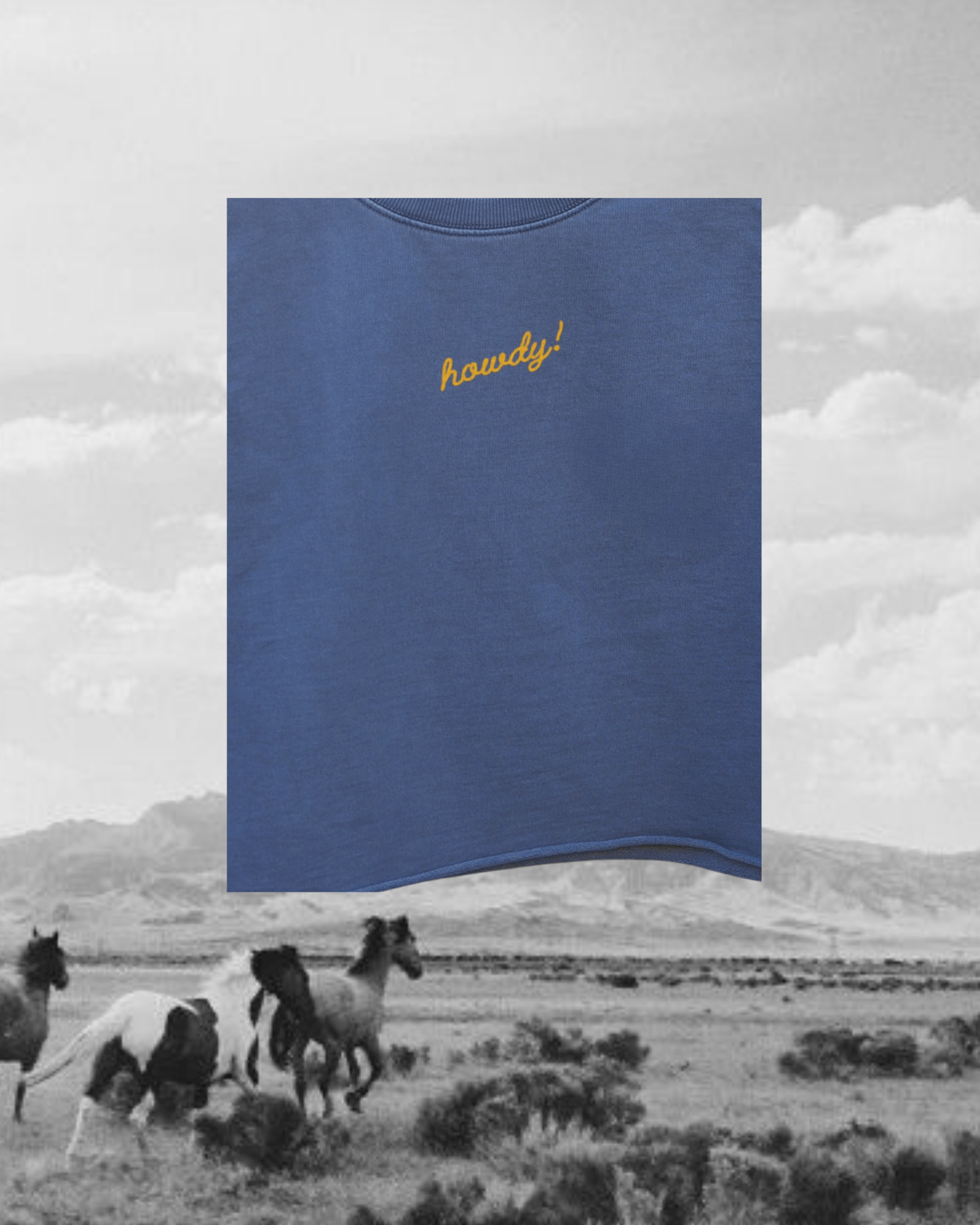 "Howdy!" Wide Tank in Denim - Intrigue Ink Visit Bozeman, Unique Shopping Boutique in Montana, Work from Home Clothes for Women