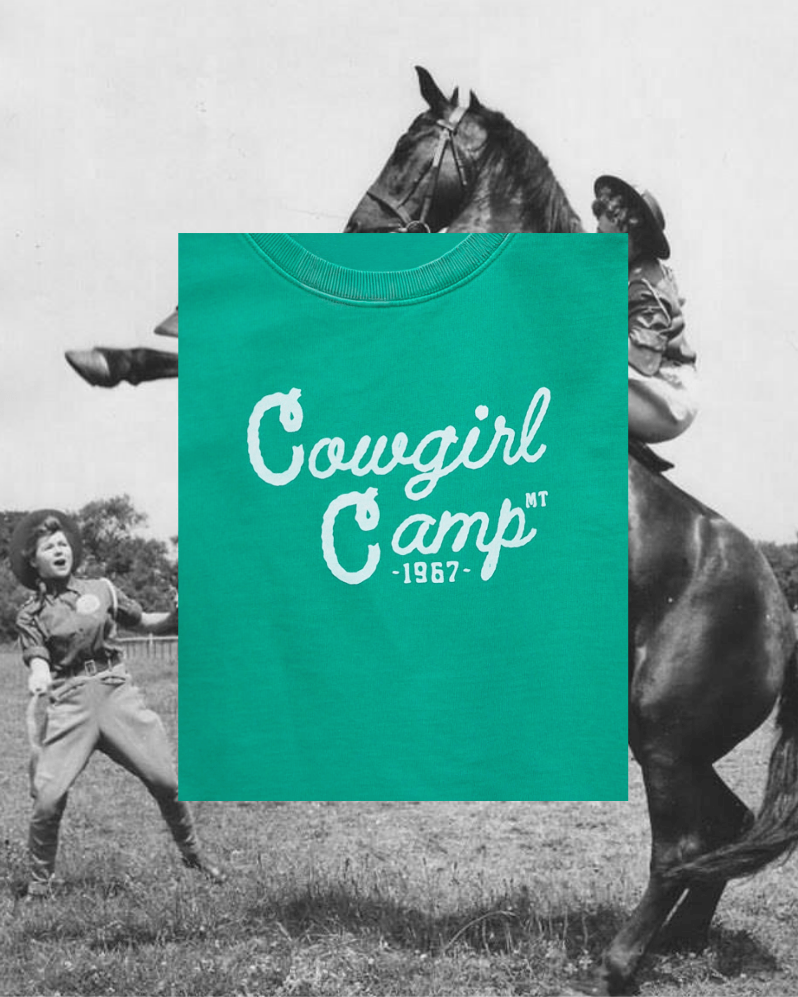 "Cowgirl Camp" Wide Tank in Green - Intrigue Ink Visit Bozeman, Unique Shopping Boutique in Montana, Work from Home Clothes for Women