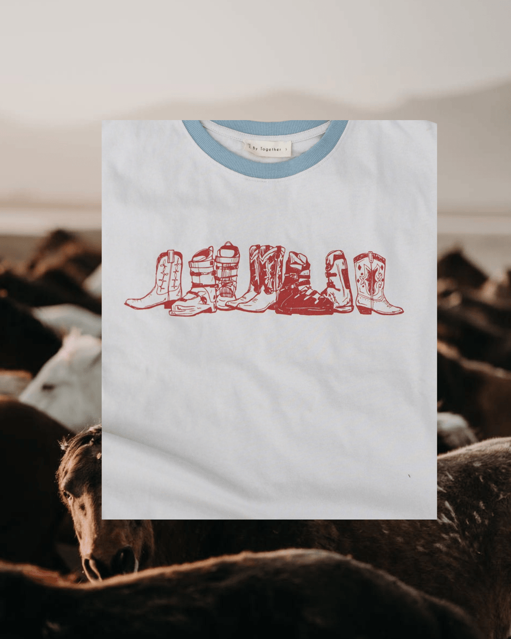 "Western Winter" Tee in Clay - Intrigue Ink Visit Bozeman, Unique Shopping Boutique in Montana, Work from Home Clothes for Women