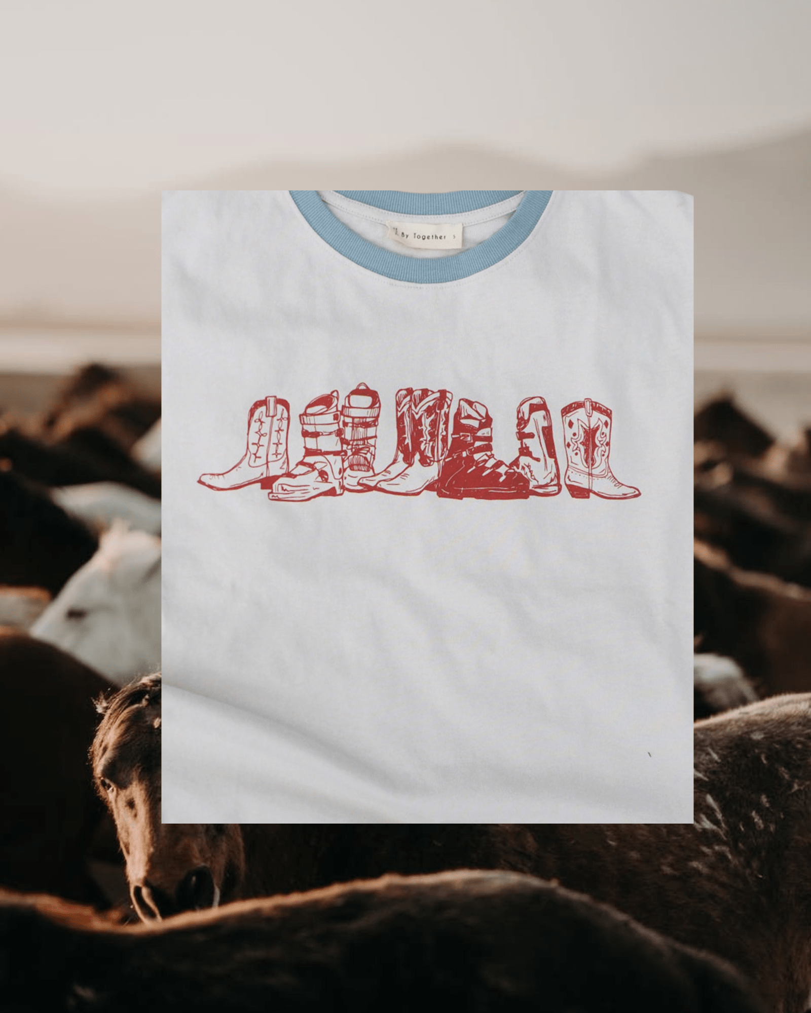 "Western Winter" Tee in Clay - Intrigue Ink Visit Bozeman, Unique Shopping Boutique in Montana, Work from Home Clothes for Women