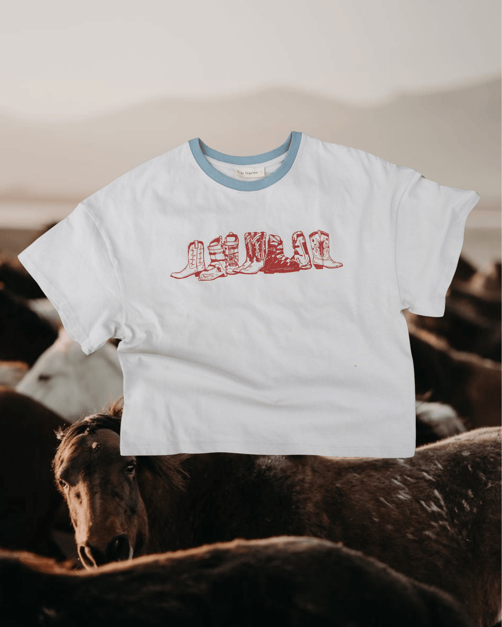 "Western Winter" Tee in Clay - Intrigue Ink Visit Bozeman, Unique Shopping Boutique in Montana, Work from Home Clothes for Women