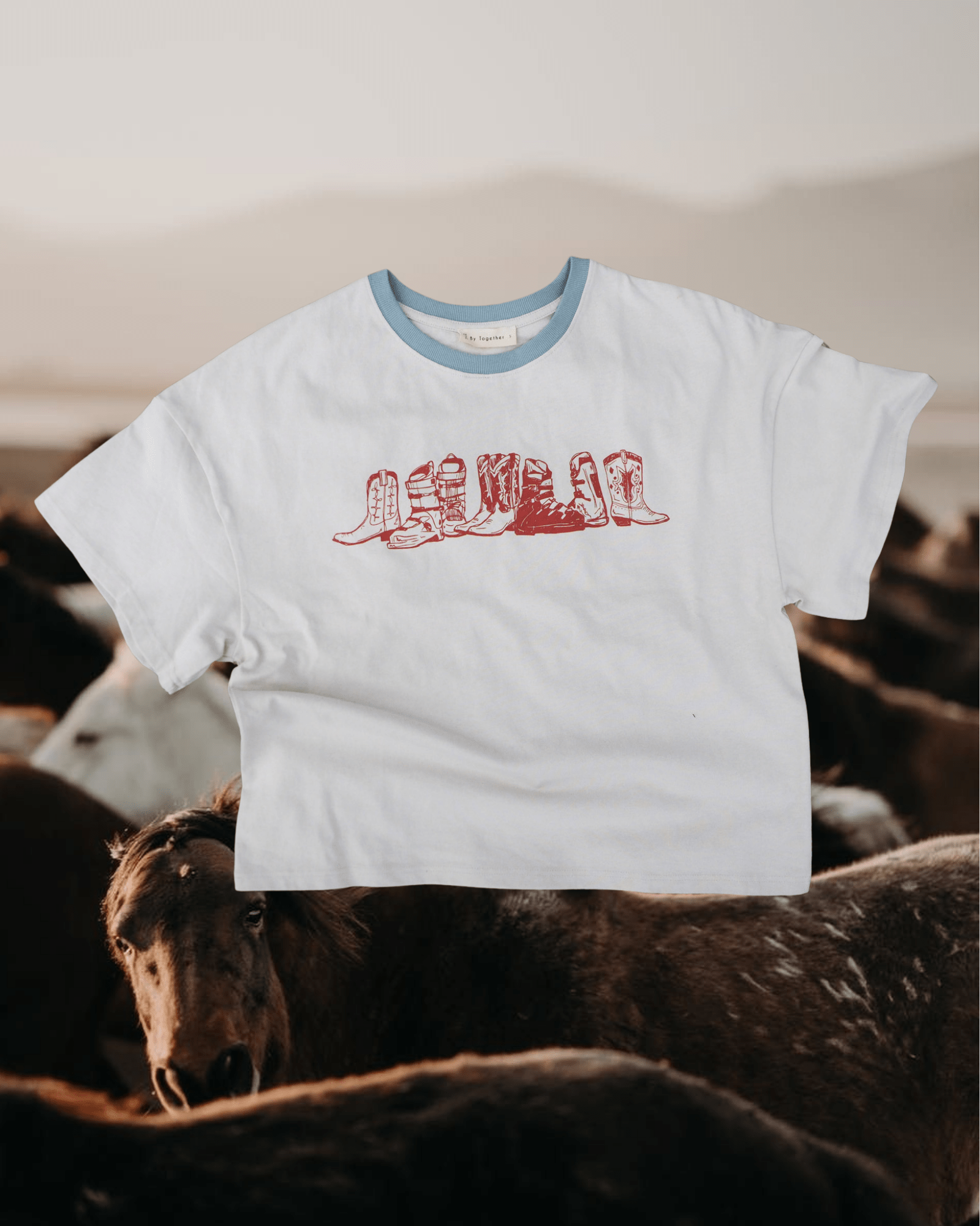 "Western Winter" Tee in Clay - Intrigue Ink Visit Bozeman, Unique Shopping Boutique in Montana, Work from Home Clothes for Women