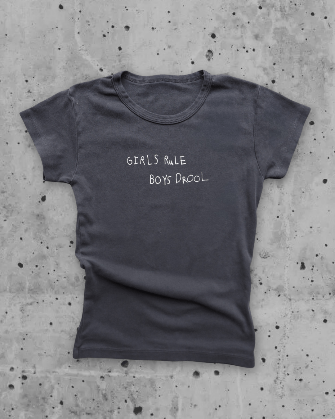 "Girls Rule Boys Drool" Baby Tee - Intrigue Ink Visit Bozeman, Unique Shopping Boutique in Montana, Work from Home Clothes for Women