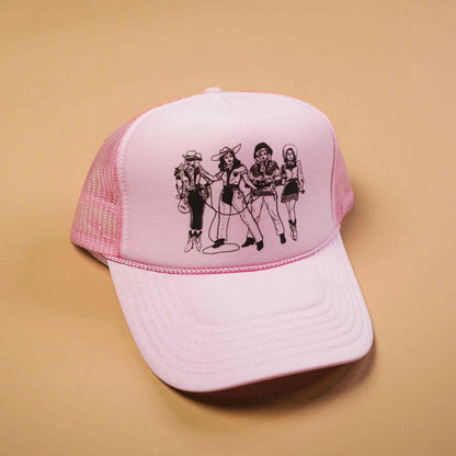 Lady Gang Trucker Hat Pink - Intrigue Ink Visit Bozeman, Unique Shopping Boutique in Montana, Work from Home Clothes for Women