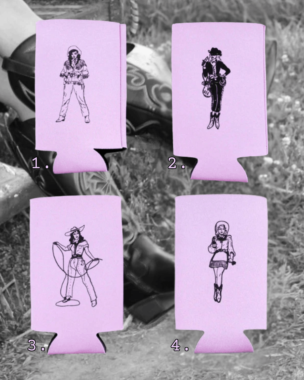 "Lady Gang" Saloon Koozies - Intrigue Ink Visit Bozeman, Unique Shopping Boutique in Montana, Work from Home Clothes for Women