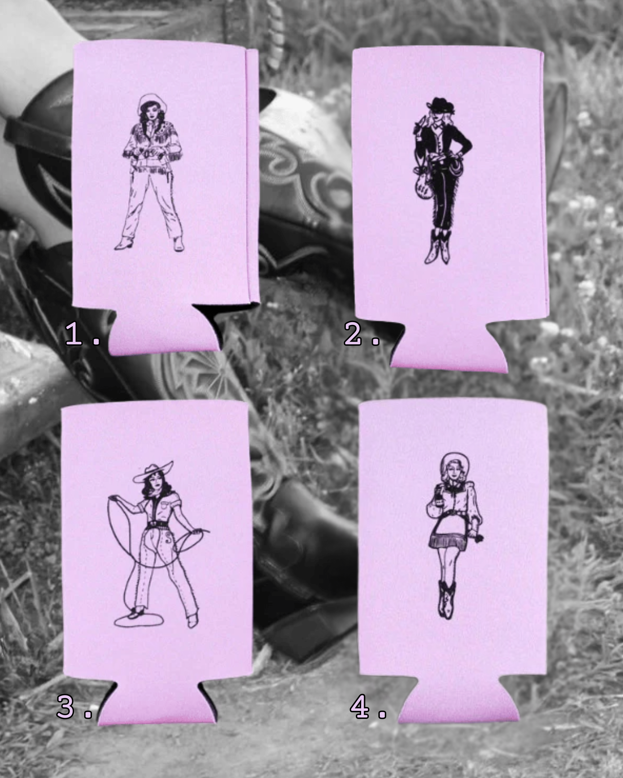 "Lady Gang" Saloon Koozies - Intrigue Ink Visit Bozeman, Unique Shopping Boutique in Montana, Work from Home Clothes for Women