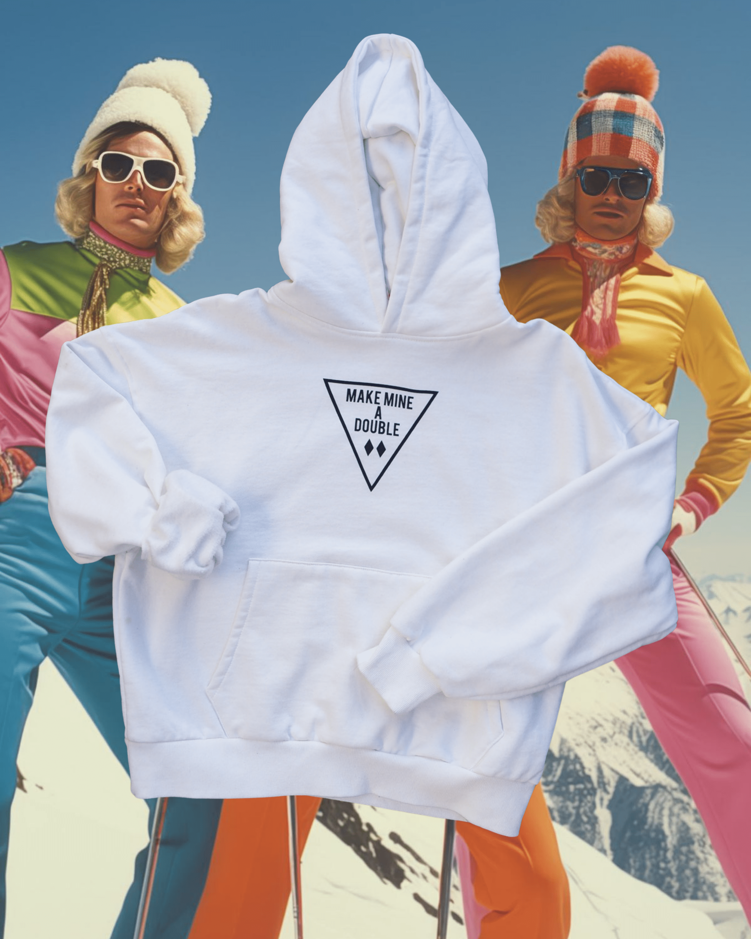 "Make Mine a Double" Hoodie in White - Intrigue Ink Visit Bozeman, Unique Shopping Boutique in Montana, Work from Home Clothes for Women