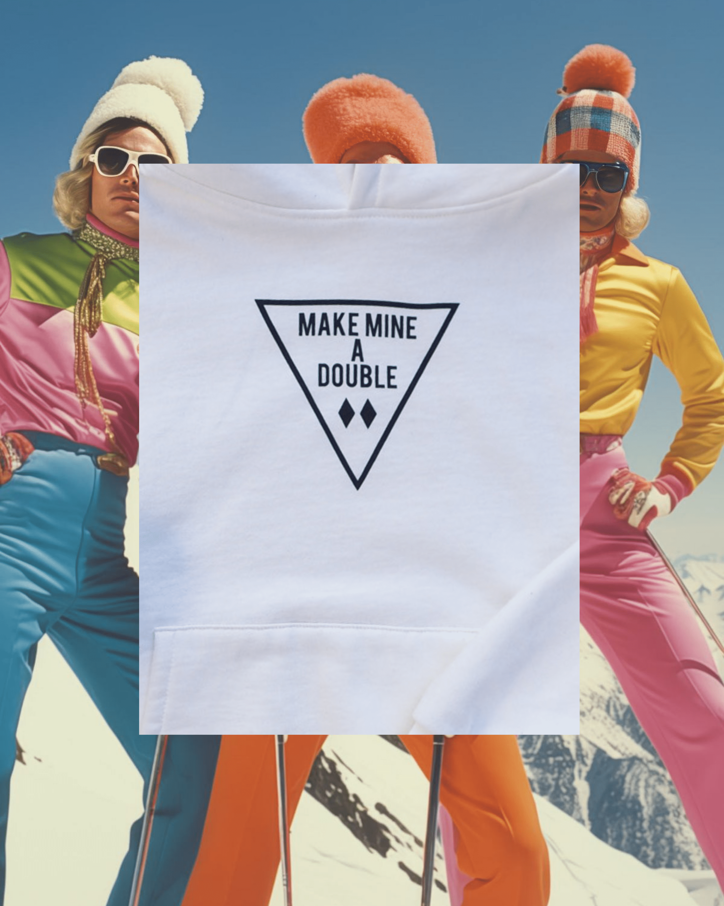 "Make Mine a Double" Hoodie in White - Intrigue Ink Visit Bozeman, Unique Shopping Boutique in Montana, Work from Home Clothes for Women