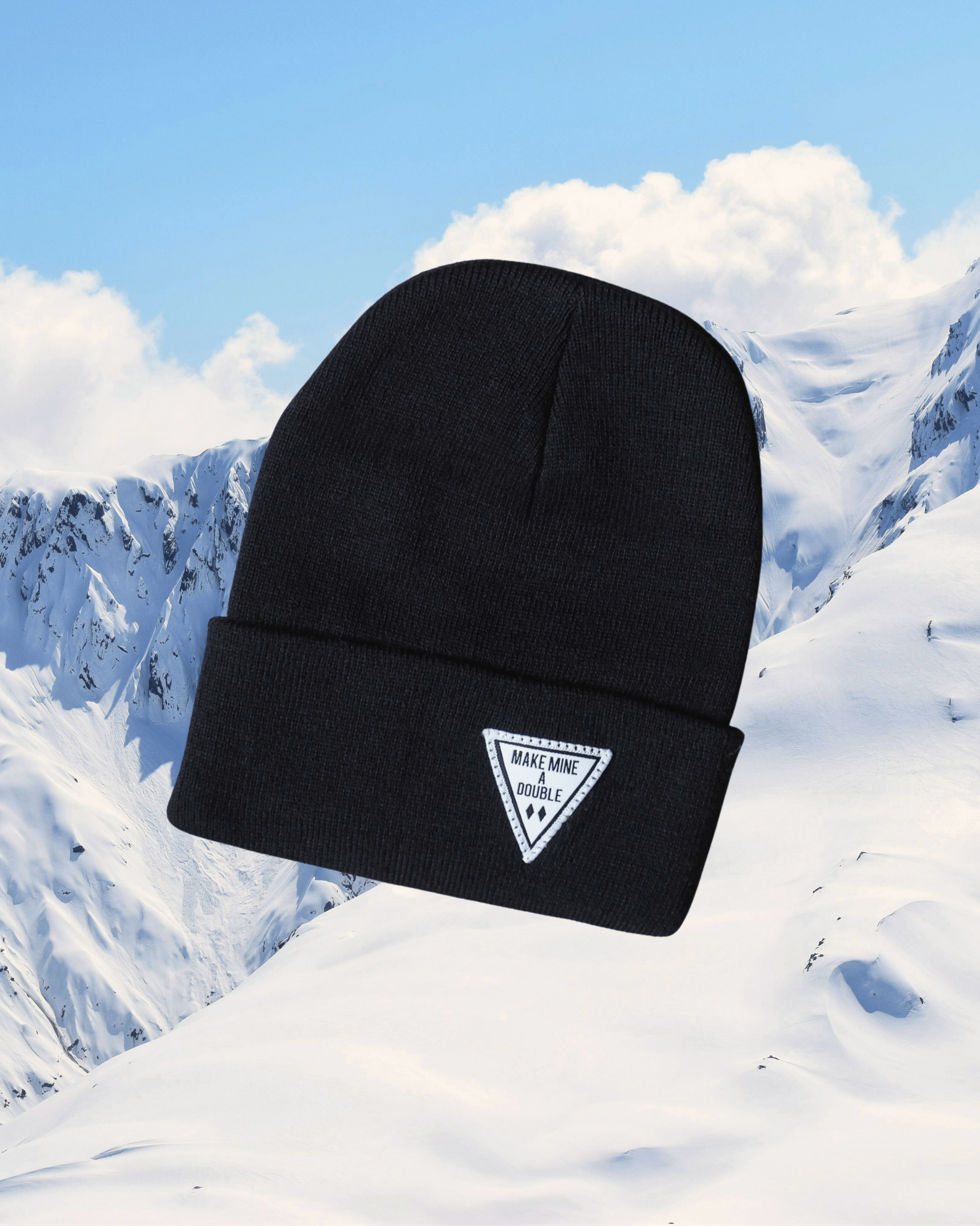 "Make Mine a Double" Beanie in Black - Intrigue Ink Visit Bozeman, Unique Shopping Boutique in Montana, Work from Home Clothes for Women