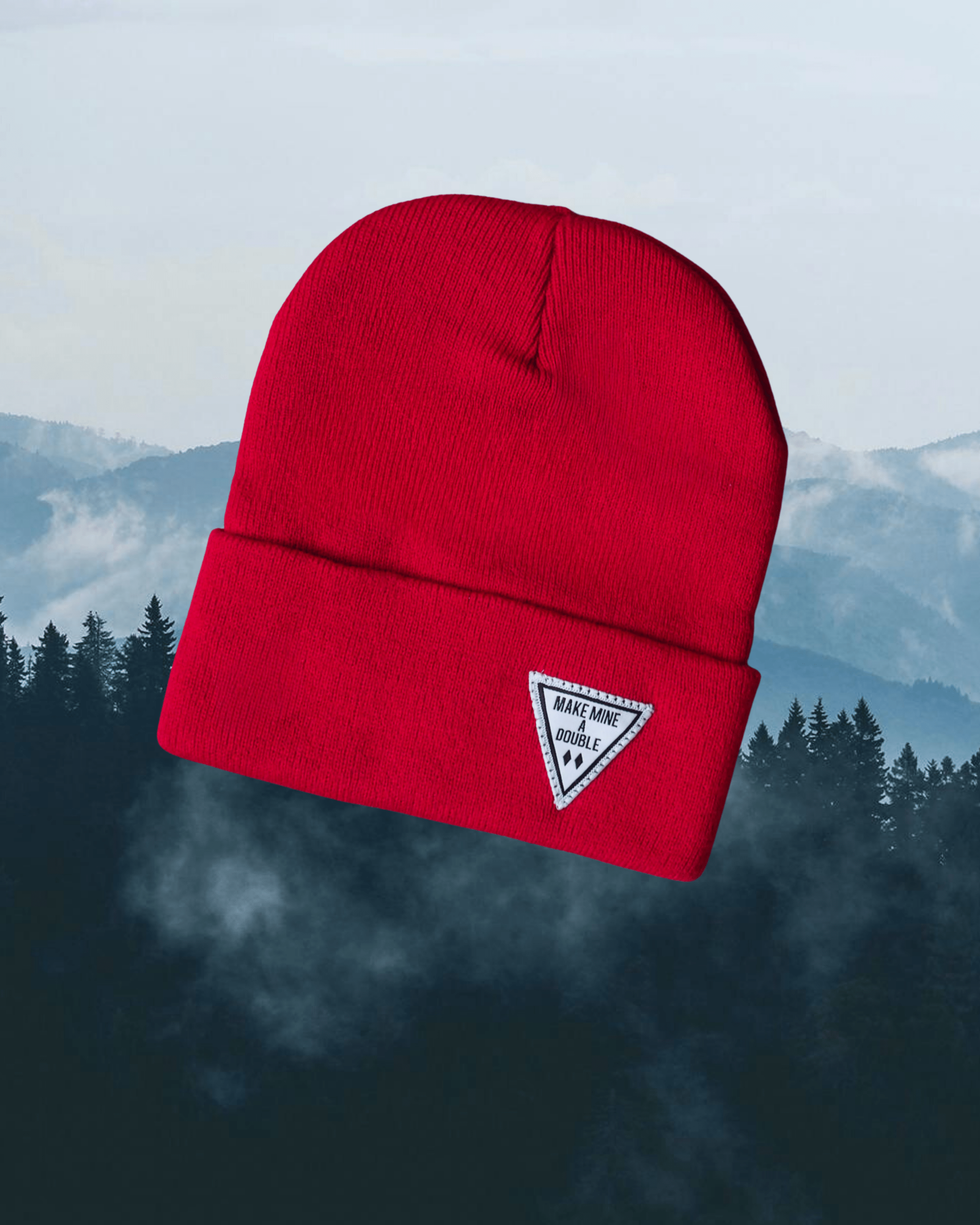 "Make Mine a Double" Beanie in Red - Intrigue Ink Visit Bozeman, Unique Shopping Boutique in Montana, Work from Home Clothes for Women