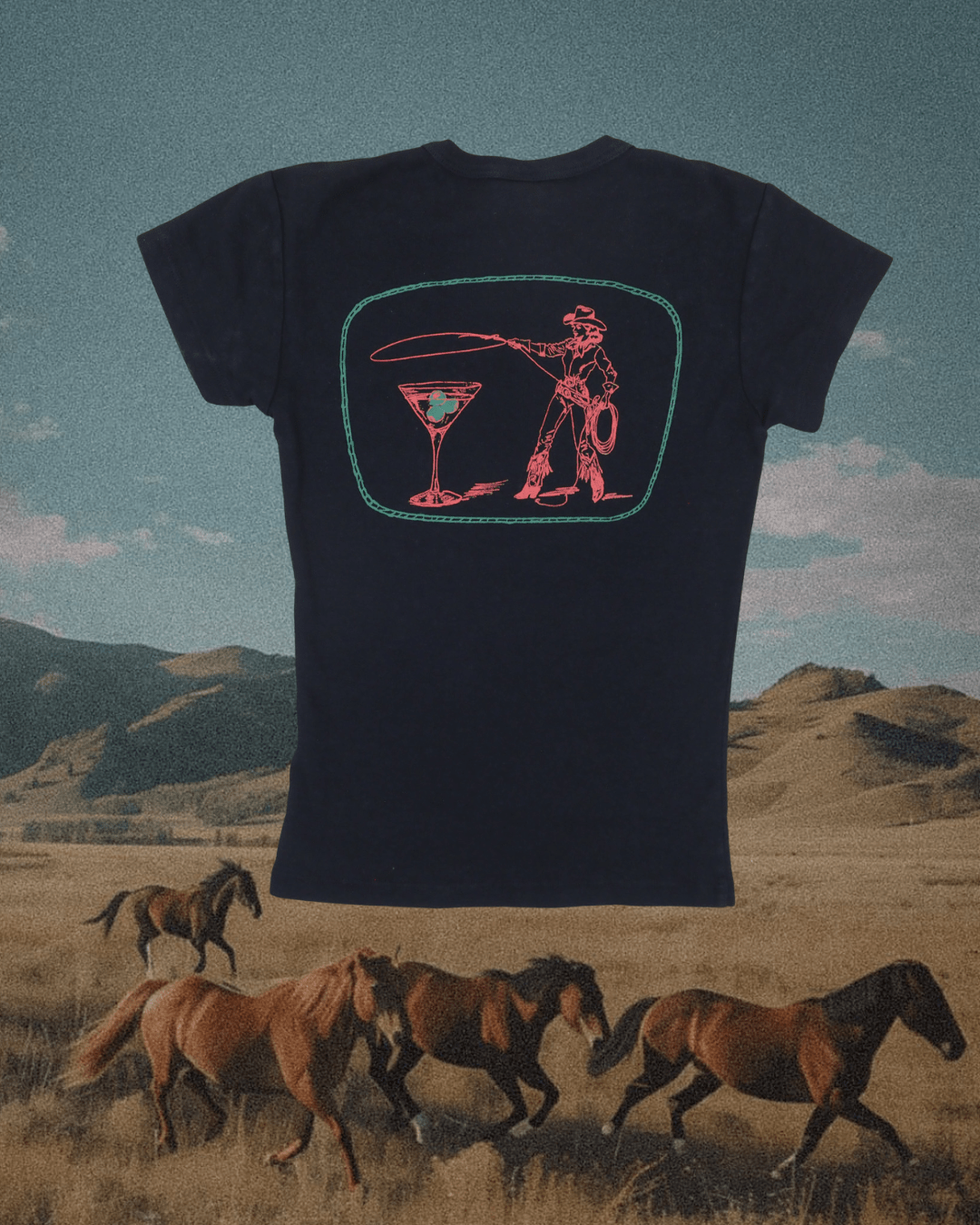 "Montana Martini" Baby Tee - Intrigue Ink Visit Bozeman, Unique Shopping Boutique in Montana, Work from Home Clothes for Women