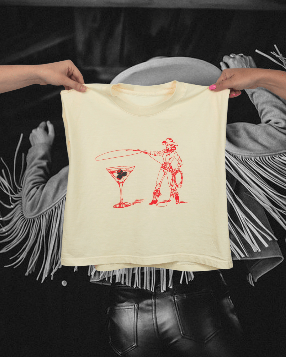 "Montana Martini" Ivory Muscle Tank - Intrigue Ink Visit Bozeman, Unique Shopping Boutique in Montana, Work from Home Clothes for Women
