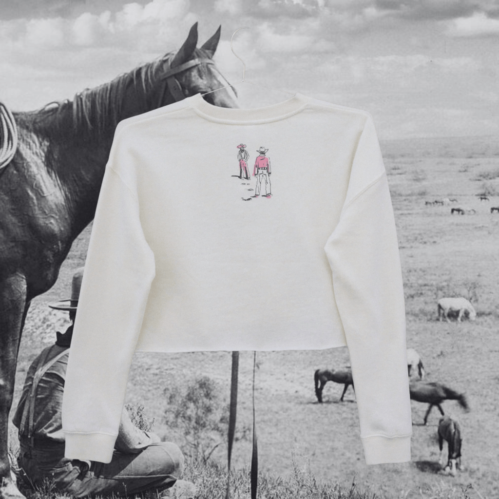 "Montana Standoff" Cropped Sweatshirt - Intrigue Ink Visit Bozeman, Unique Shopping Boutique in Montana, Work from Home Clothes for Women